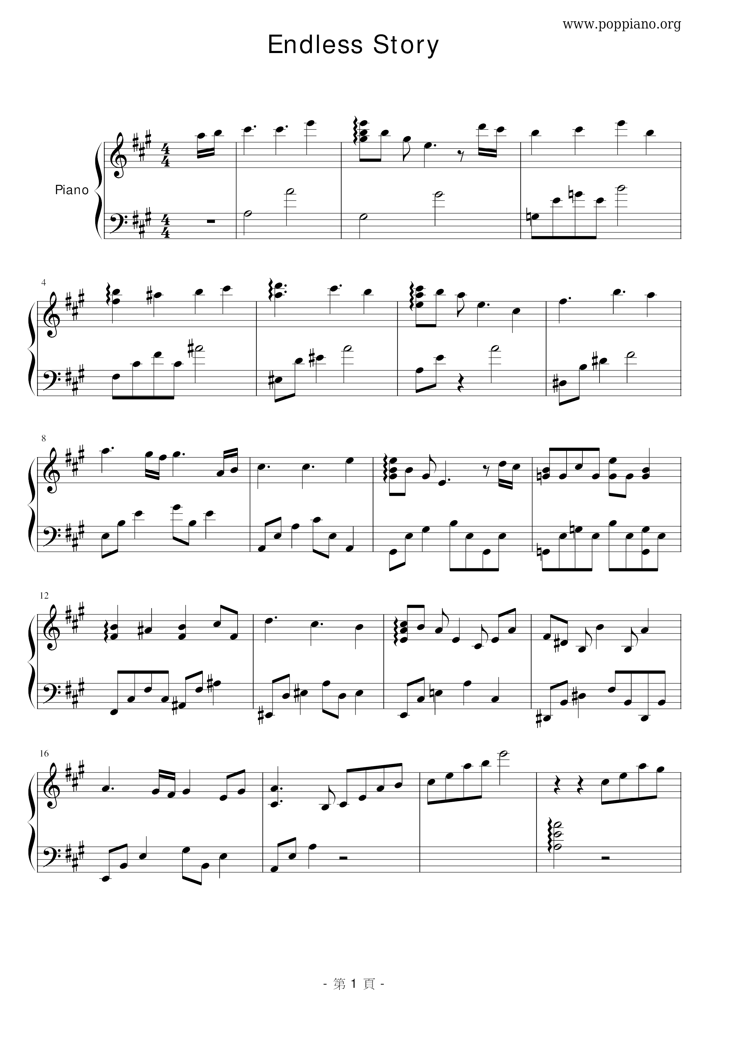 Endless Story ( NANA Episode) Score