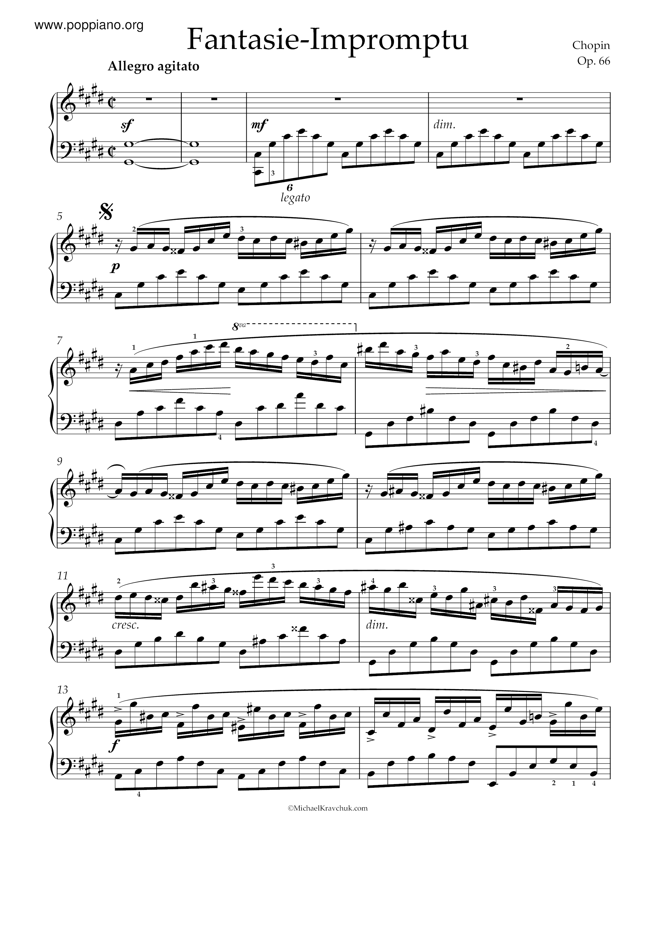 Fantaisie-Impromptu In C-Sharp Minor, Op. 66ピアノ譜