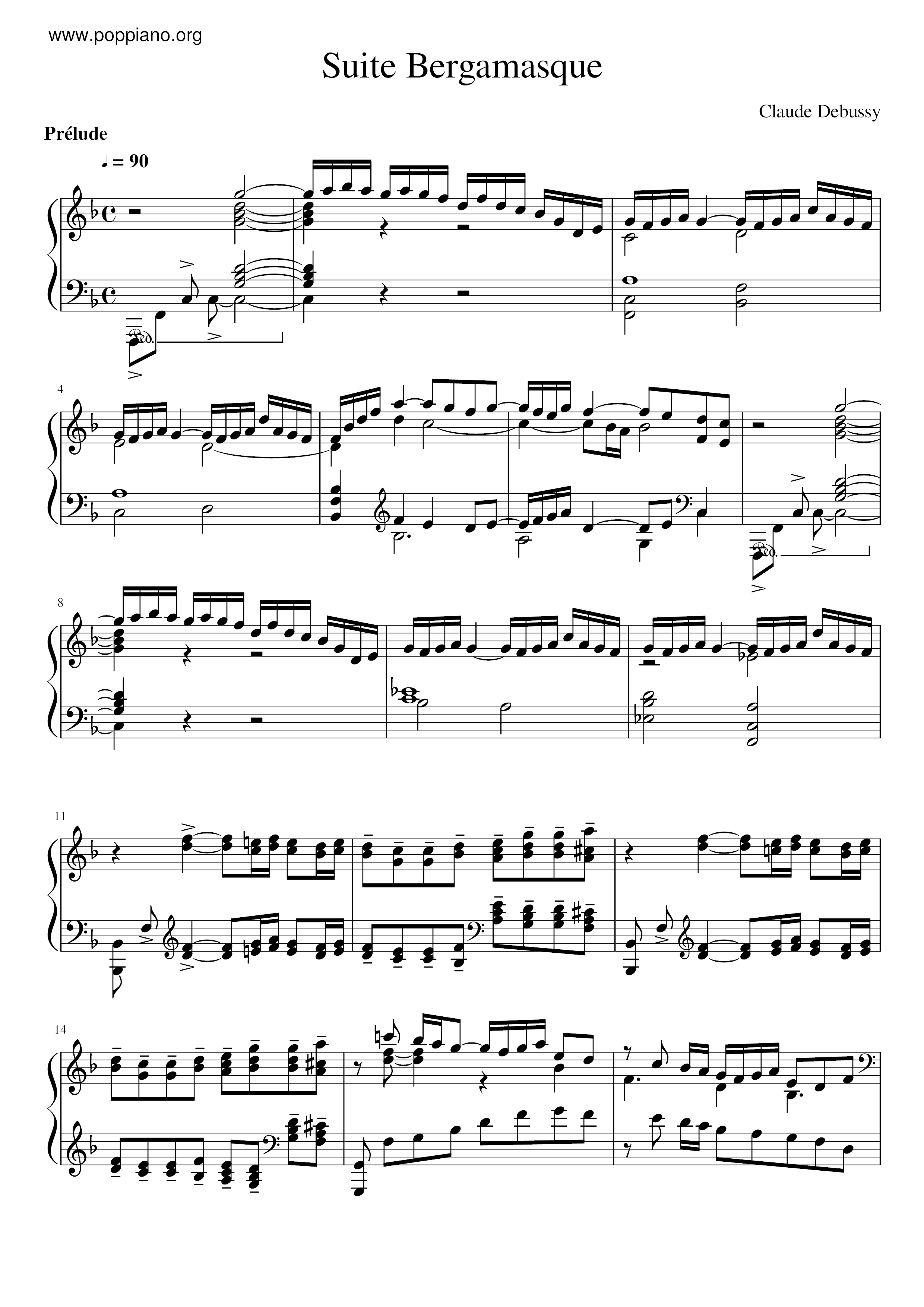 Suite Bergamasque琴谱