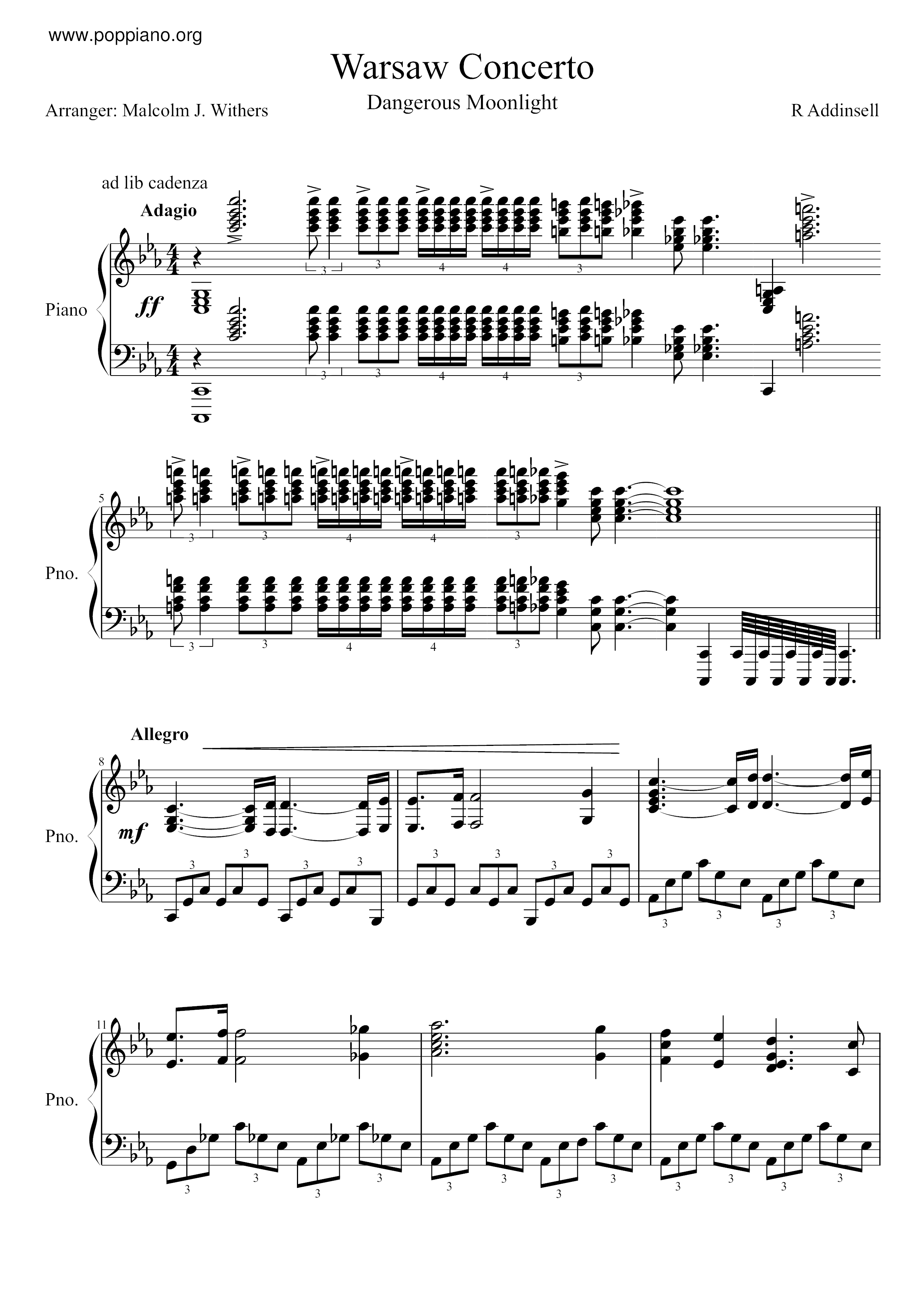 Warsaw Concertoピアノ譜
