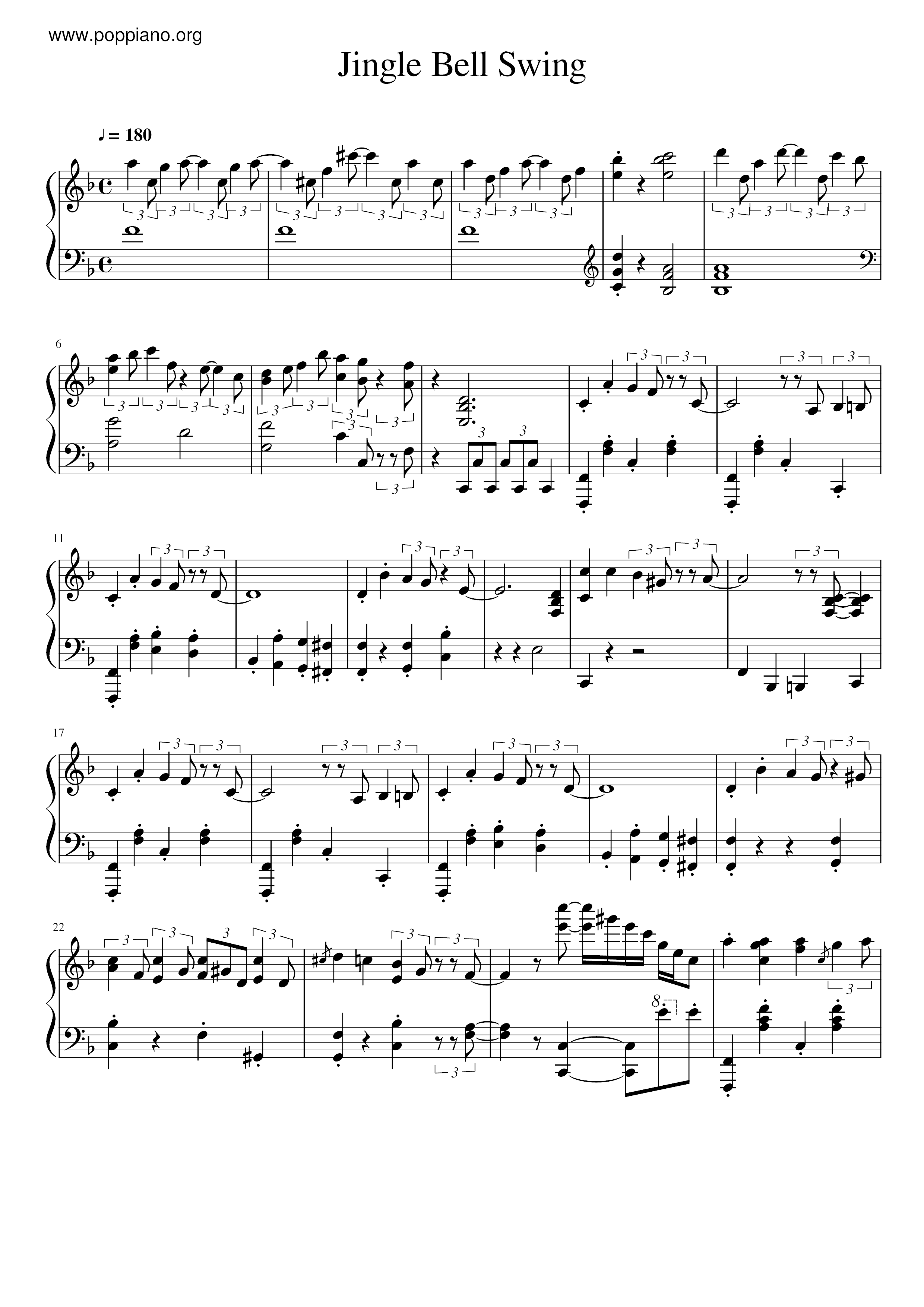 Jingle Be Ll Swing Score