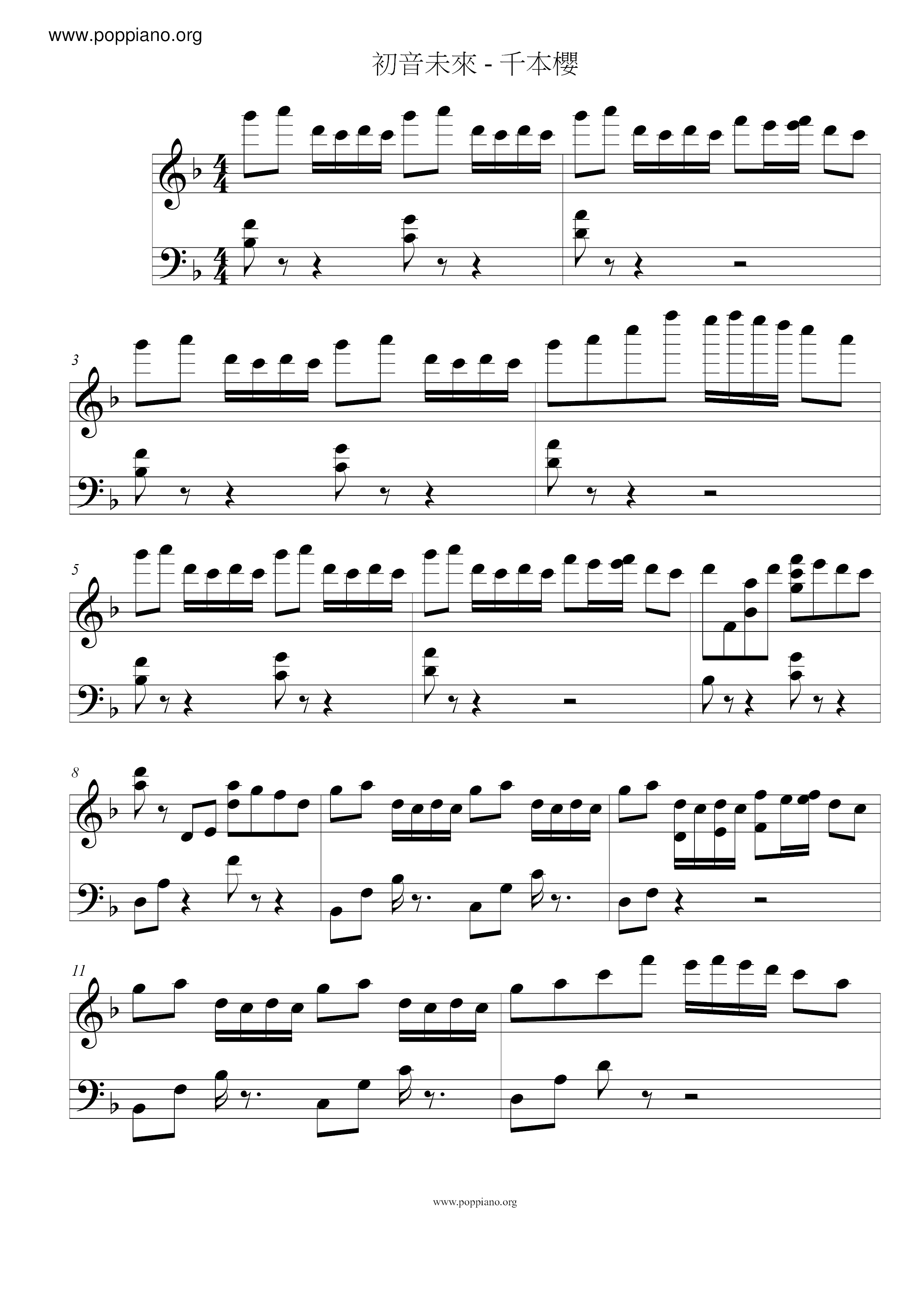 Chimoto Sakura / Senbonzakura Score