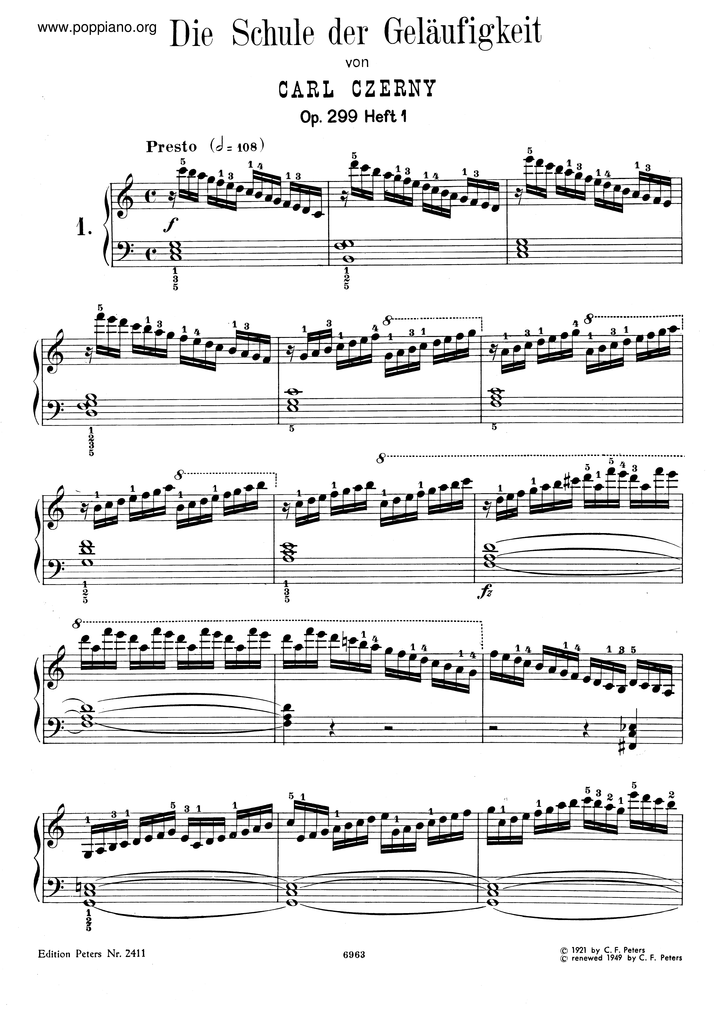 School Of Velocity, Op.299 Score