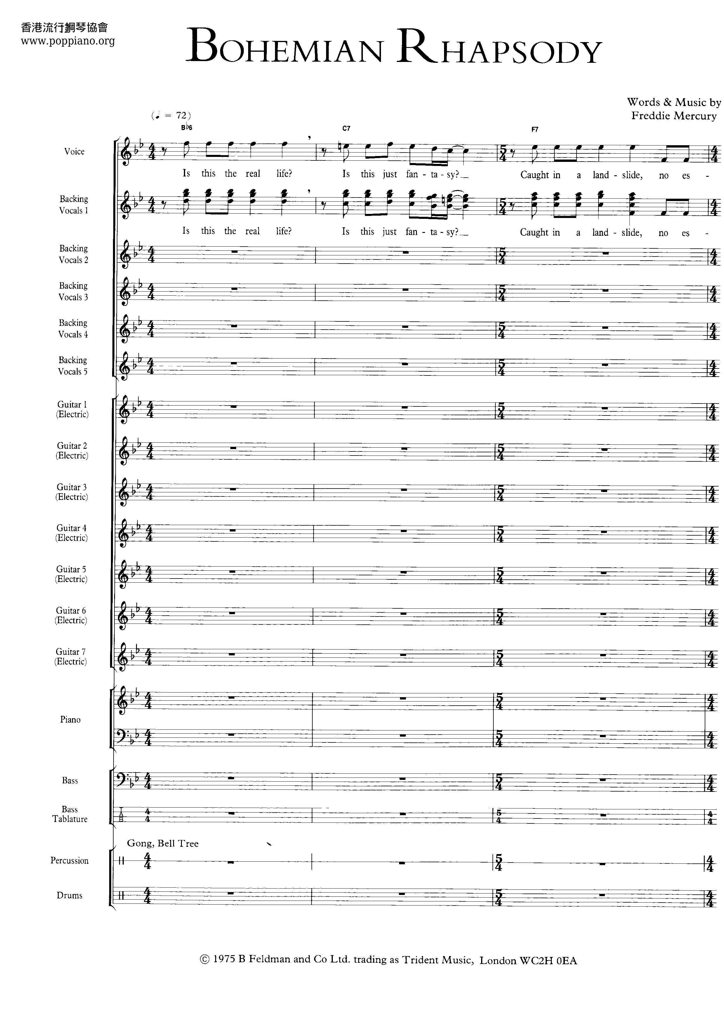 Bohemian Rhapsody Score