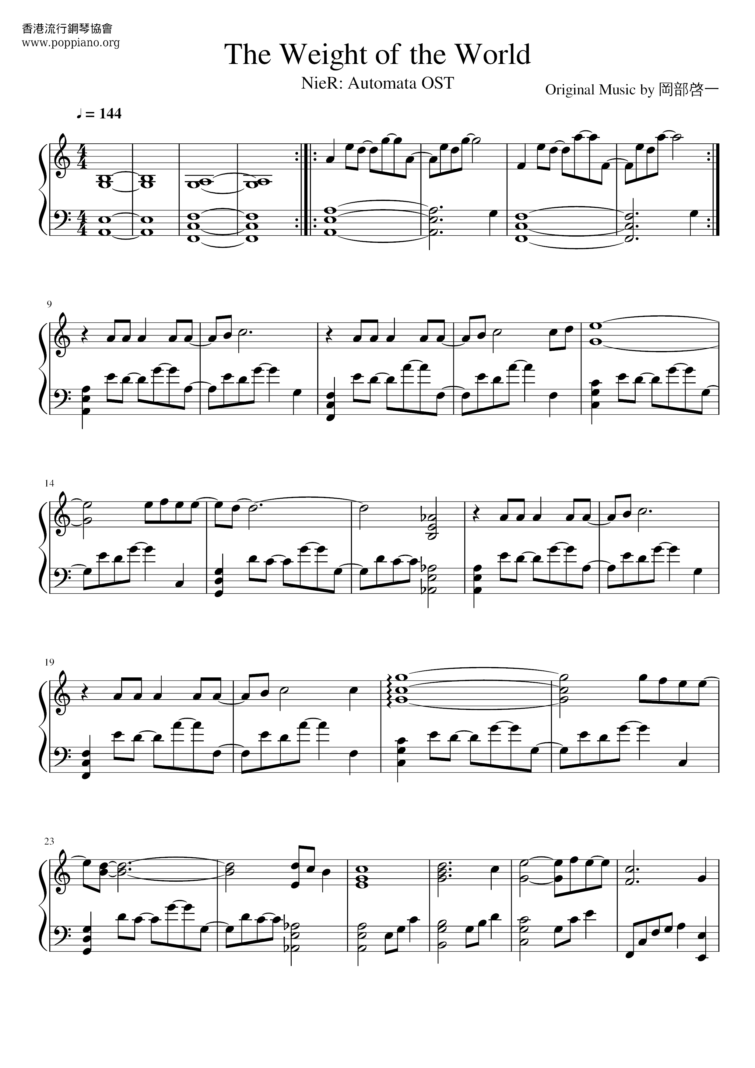 Weight Of The World (NieR: Automata) Score