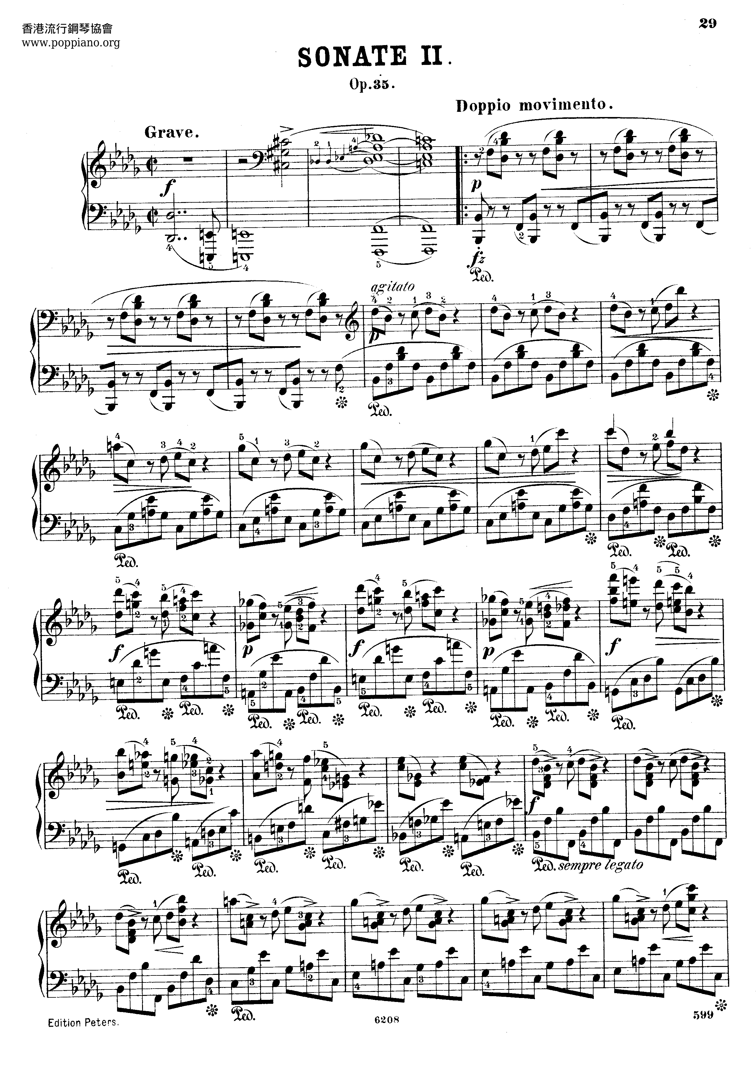 Sonata No. 2 In B Flat Minor, Op. 35琴譜