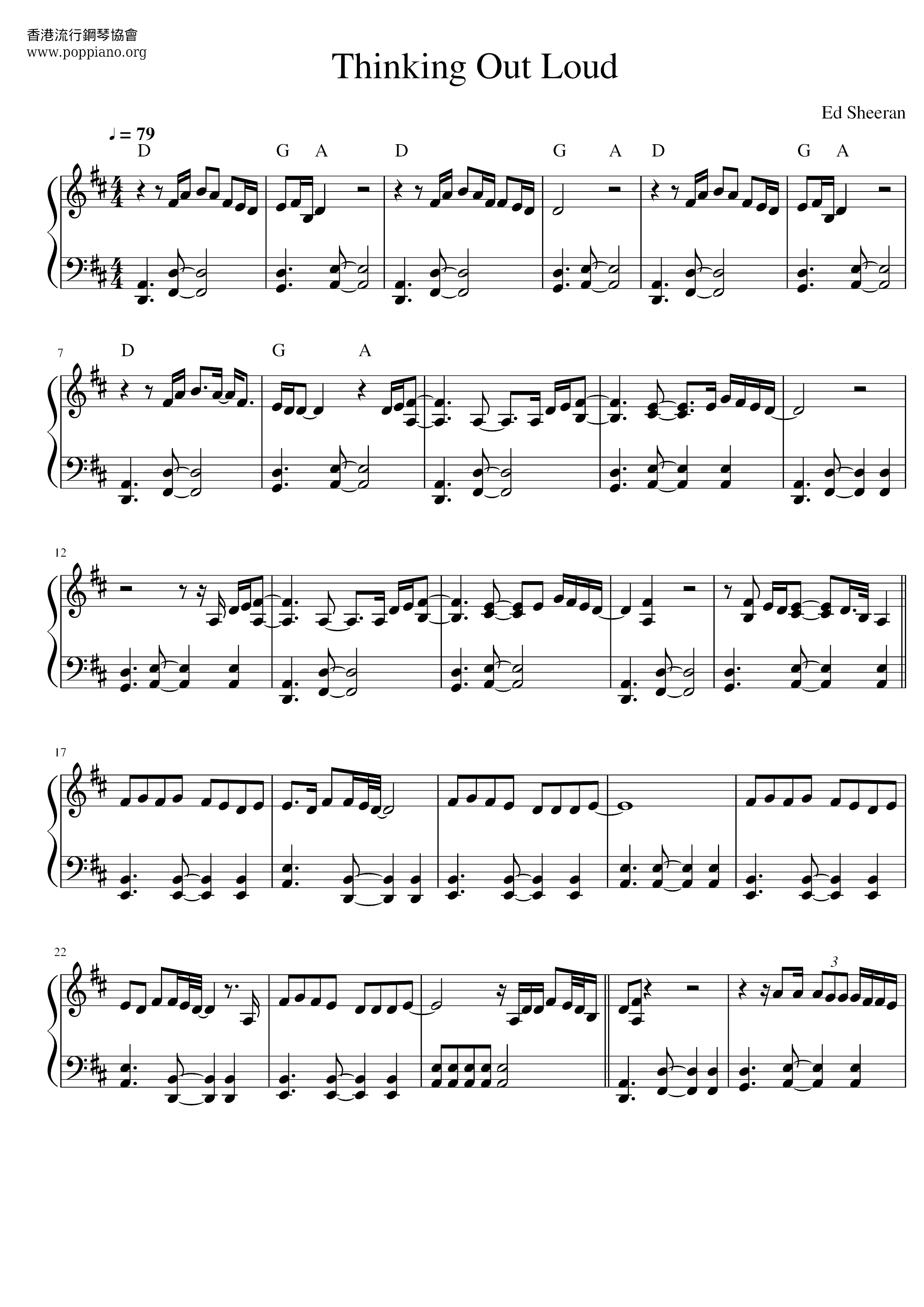 Thinking Out Loud Score