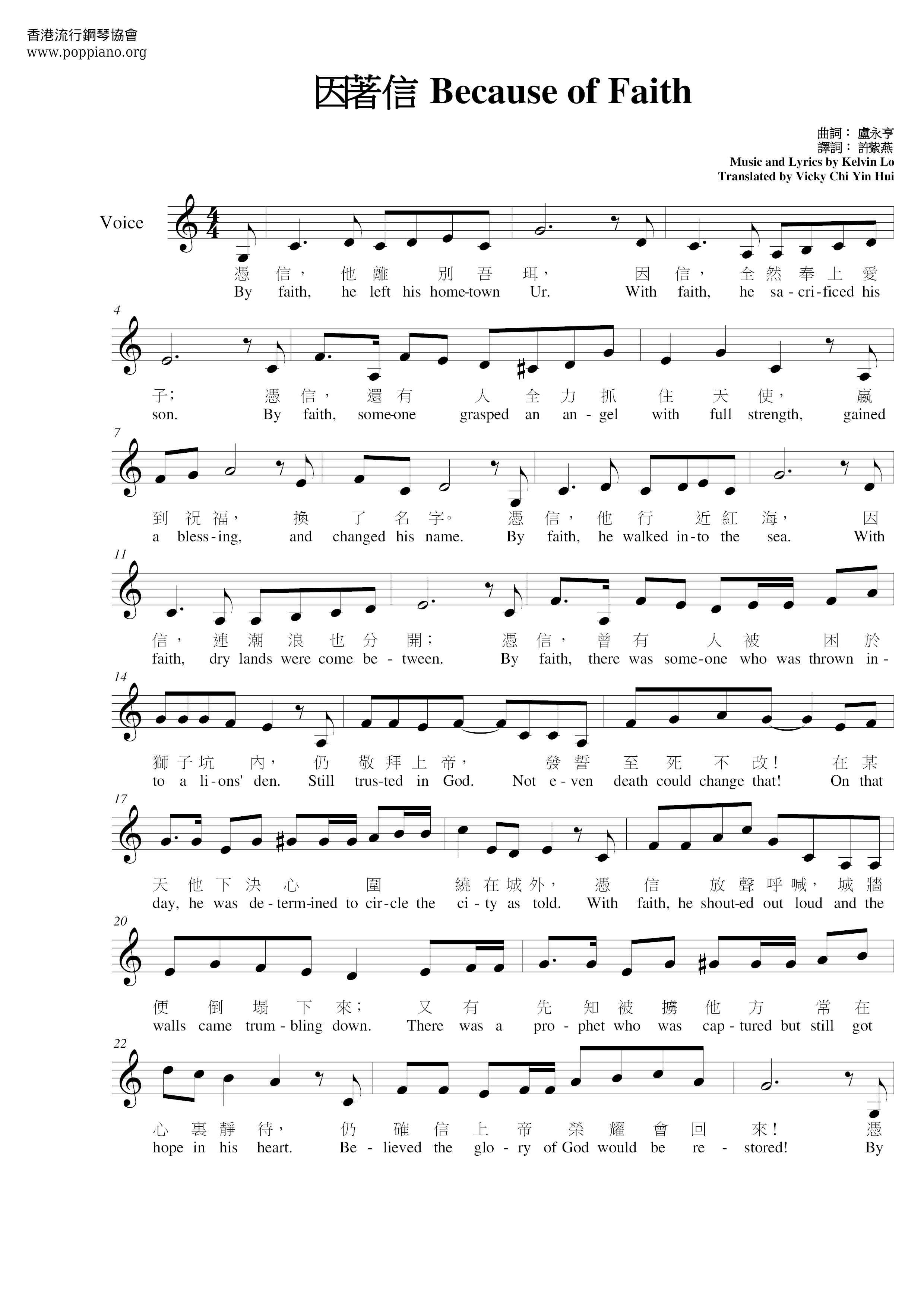 Because Of Faith Score