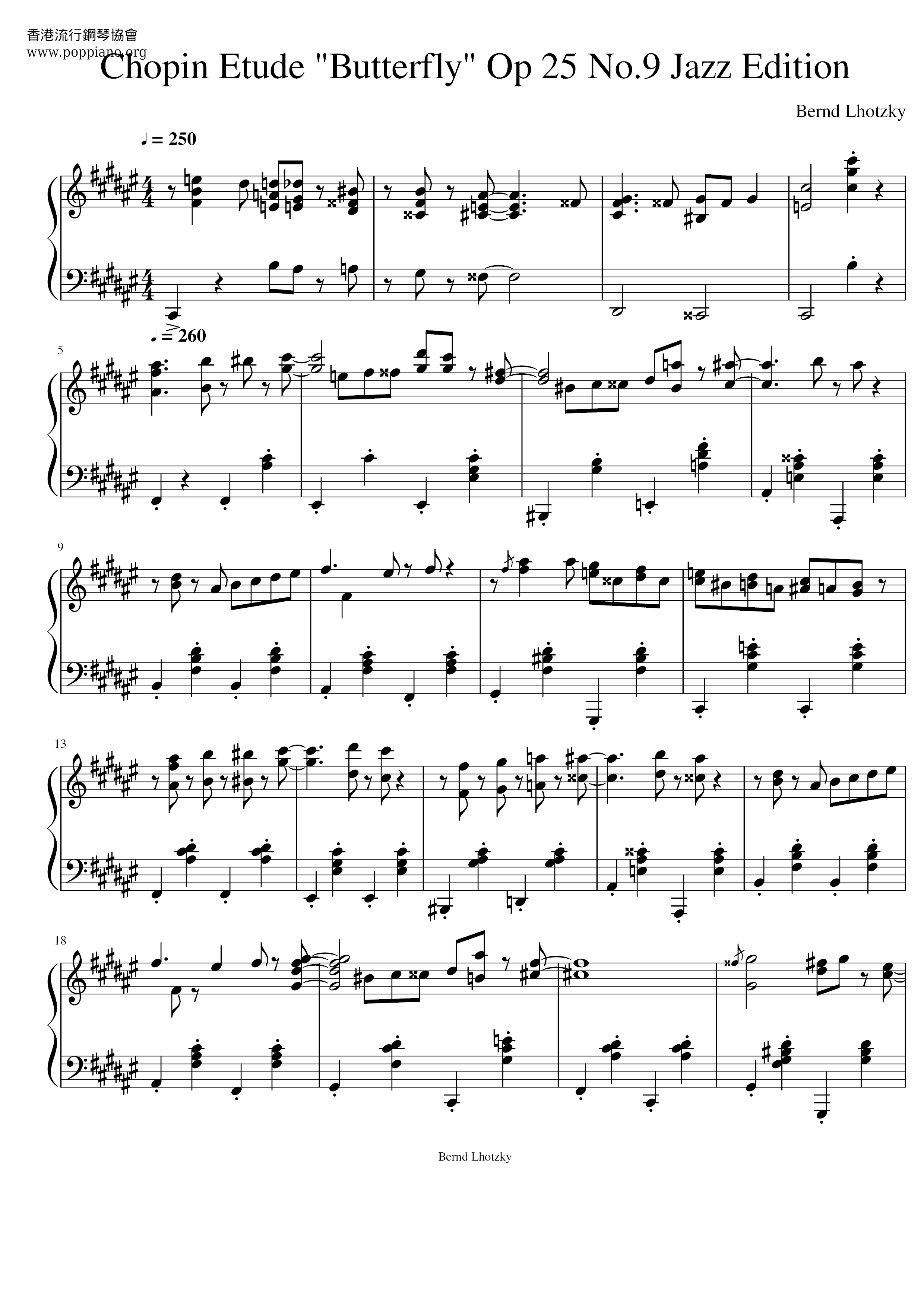 Op. 25, Etude No. 9ピアノ譜