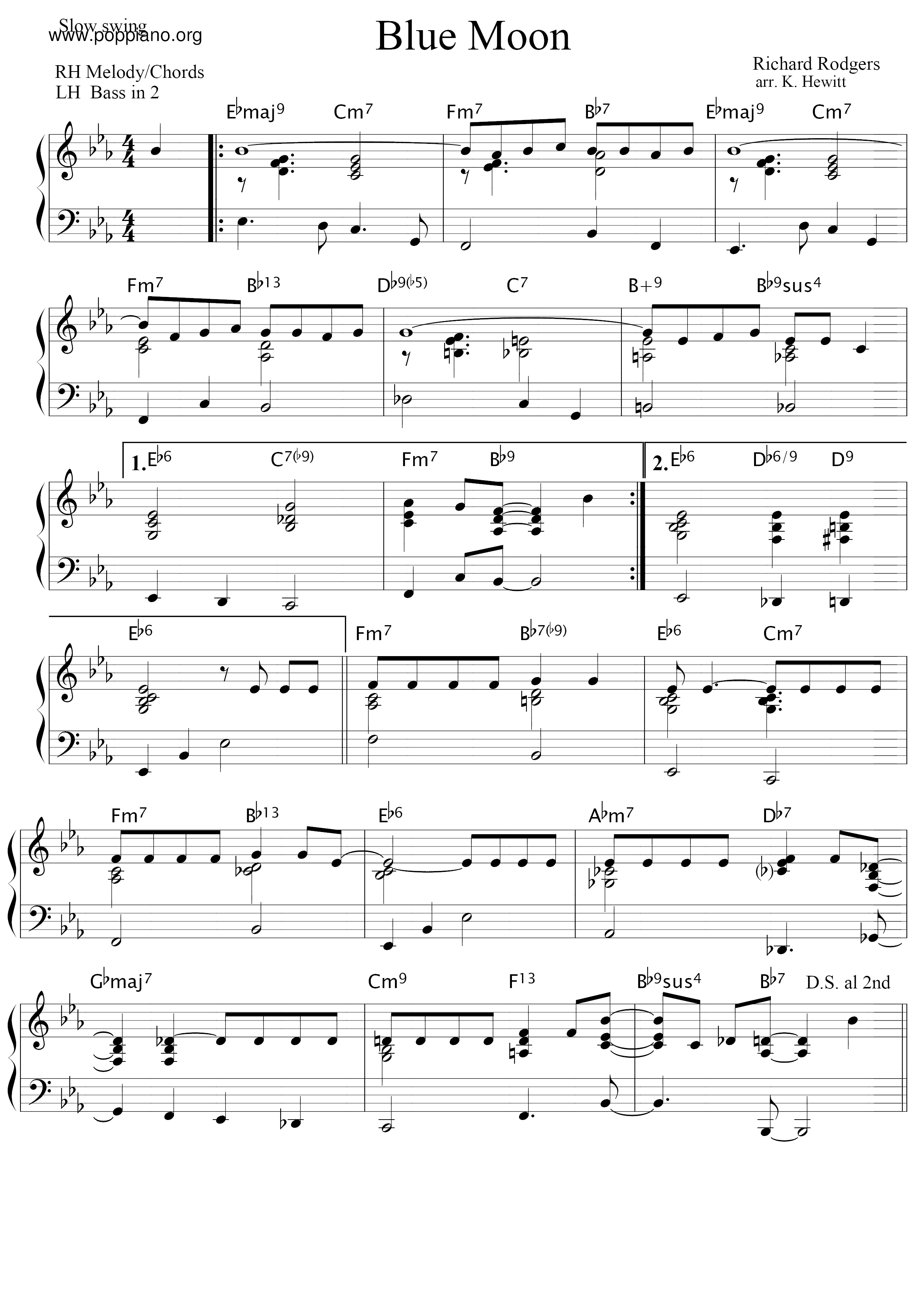 Richard Rodgers Blue Moon Sheet Music Pdf Free Score Download Richard Rodgers Blue Moon Sheet Music Pdf Free Score Download