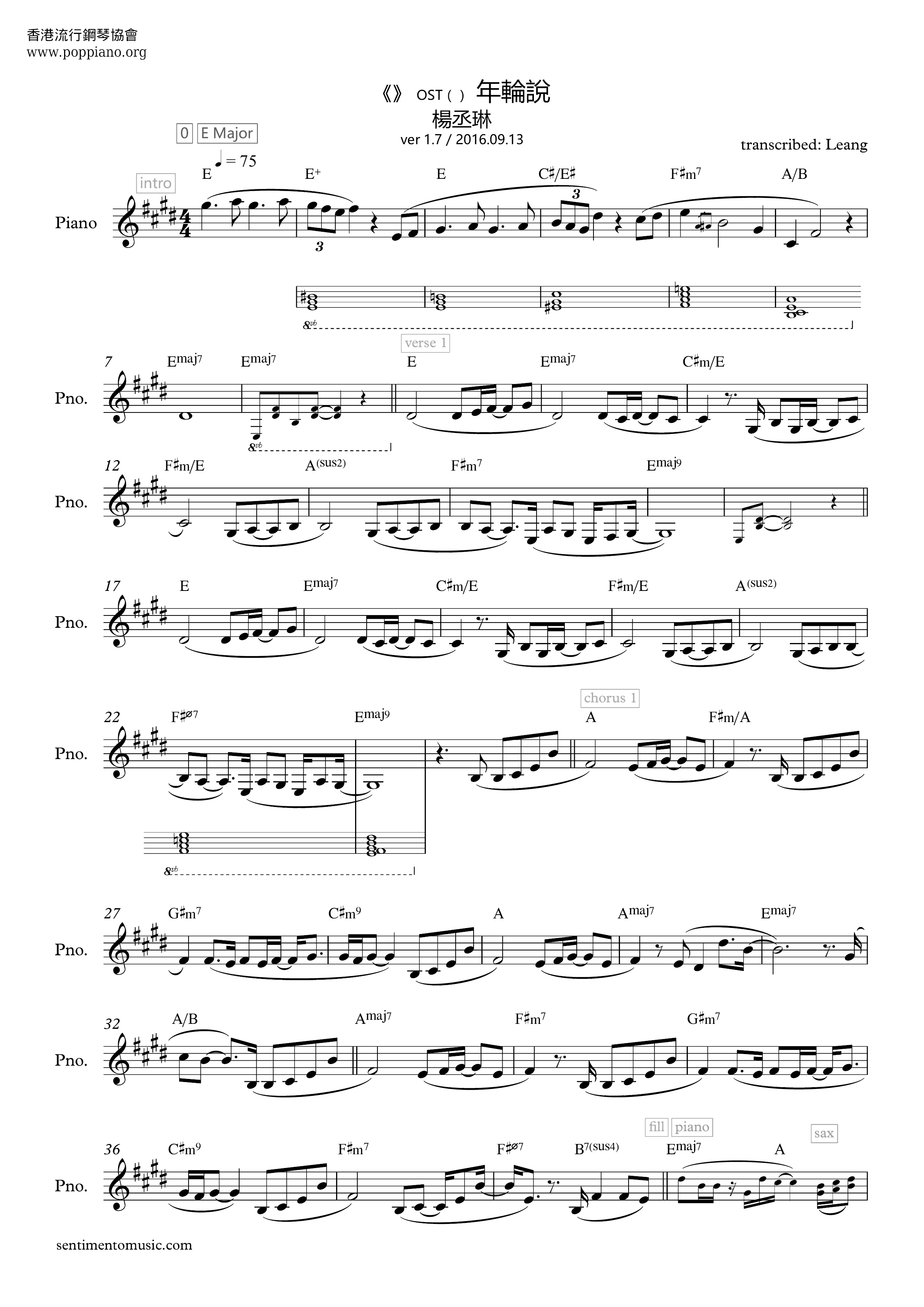 Traces Of Time In Love Score