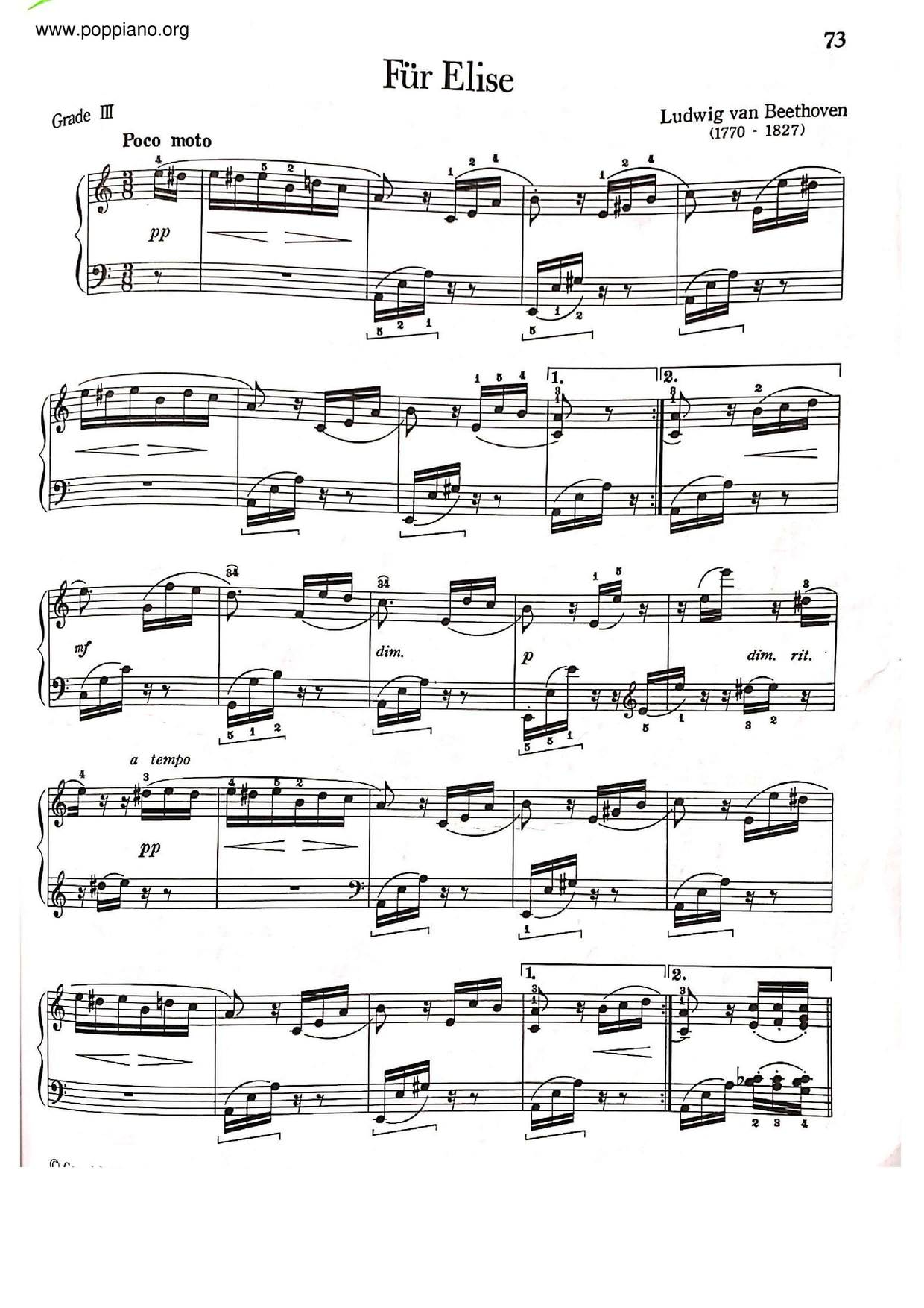 Fur Elise Score