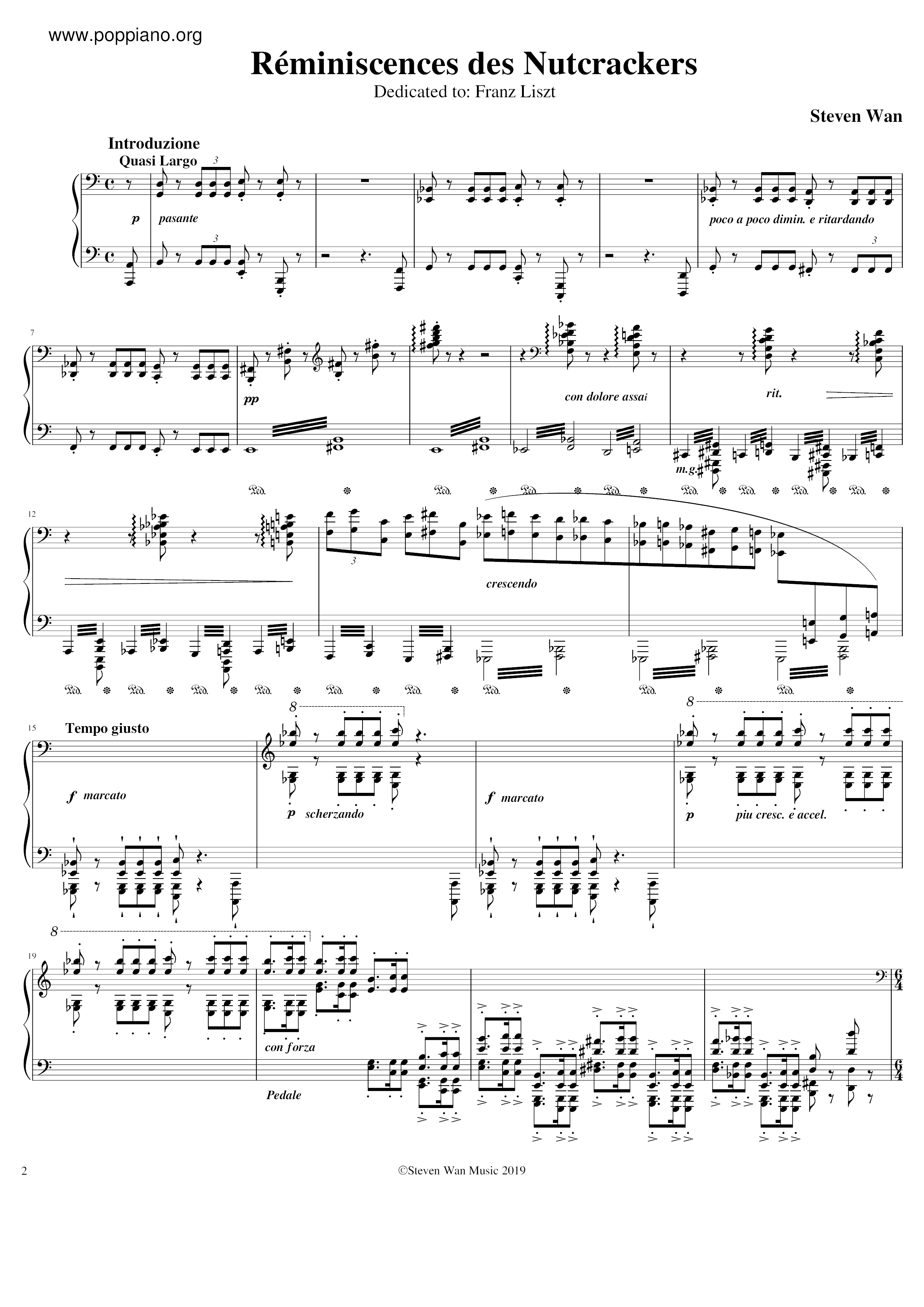 Reminiscences des Nutcrackersピアノ譜