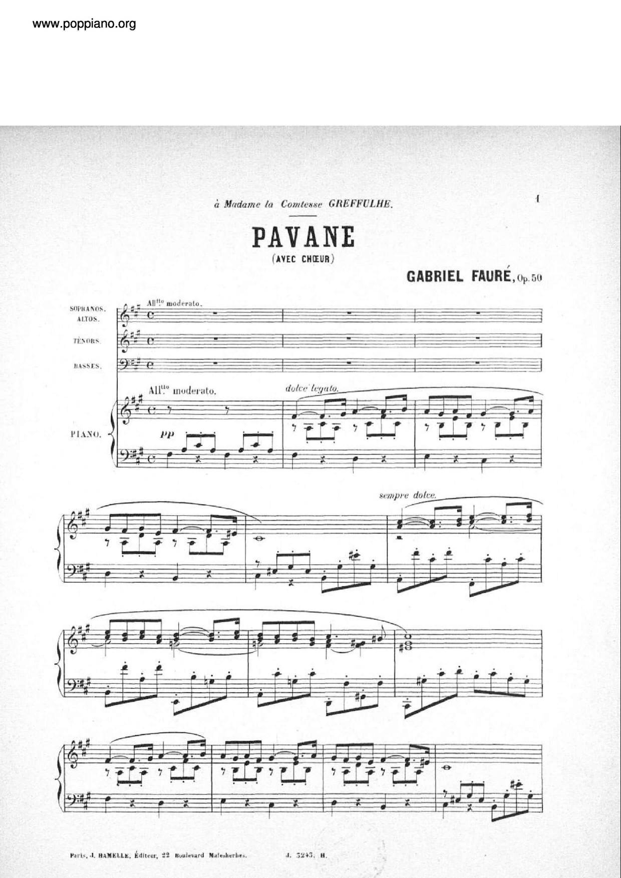 Pavane No  50 Score