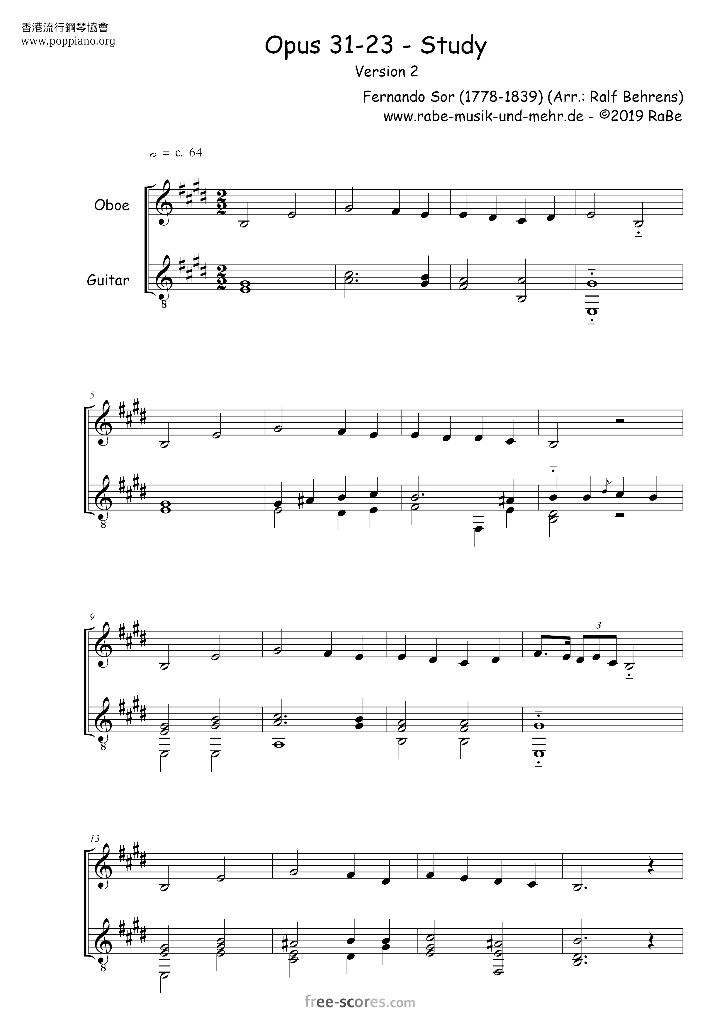 Opus 31-23 Study Score
