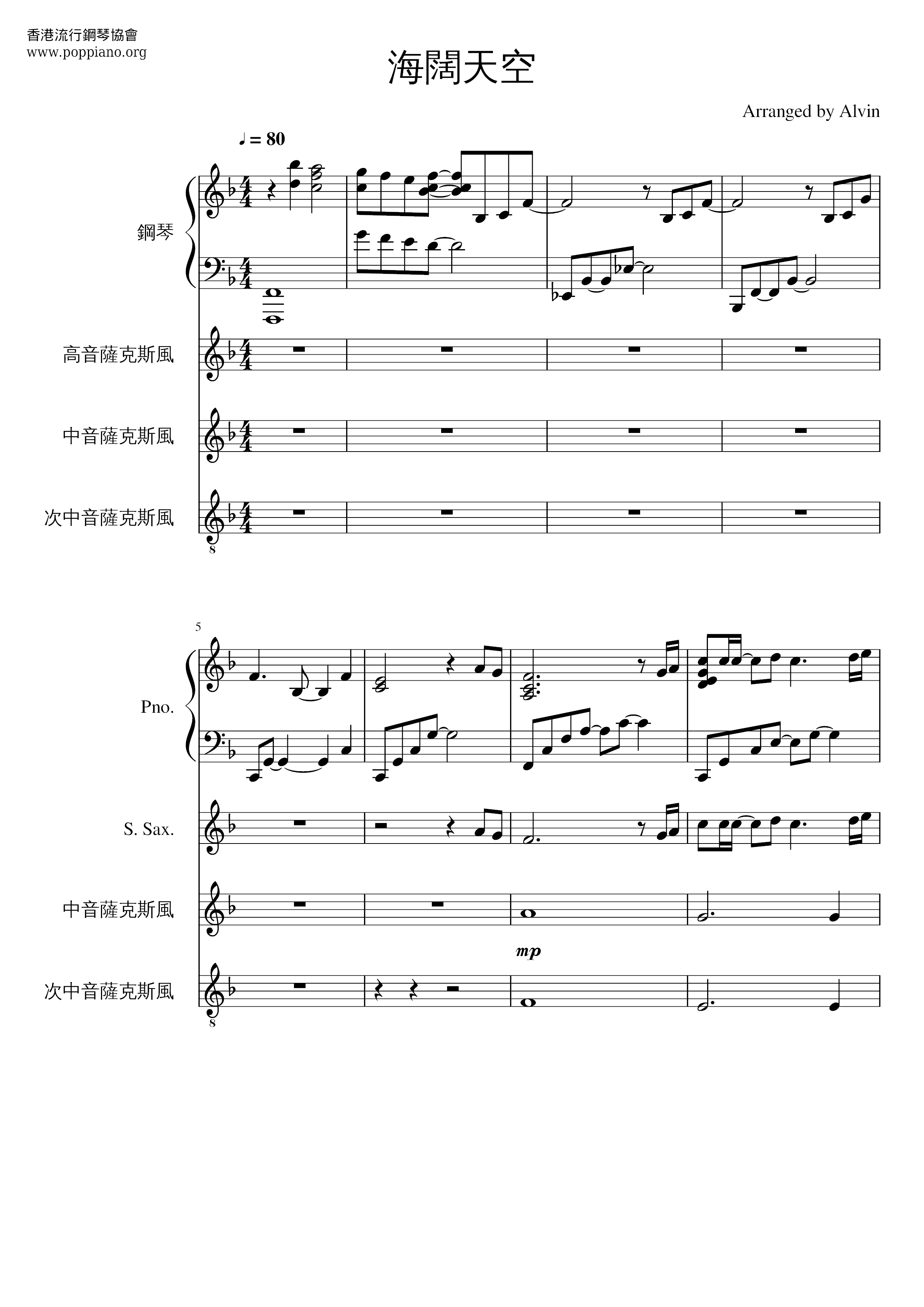 The Boundless Sea and Sky Score