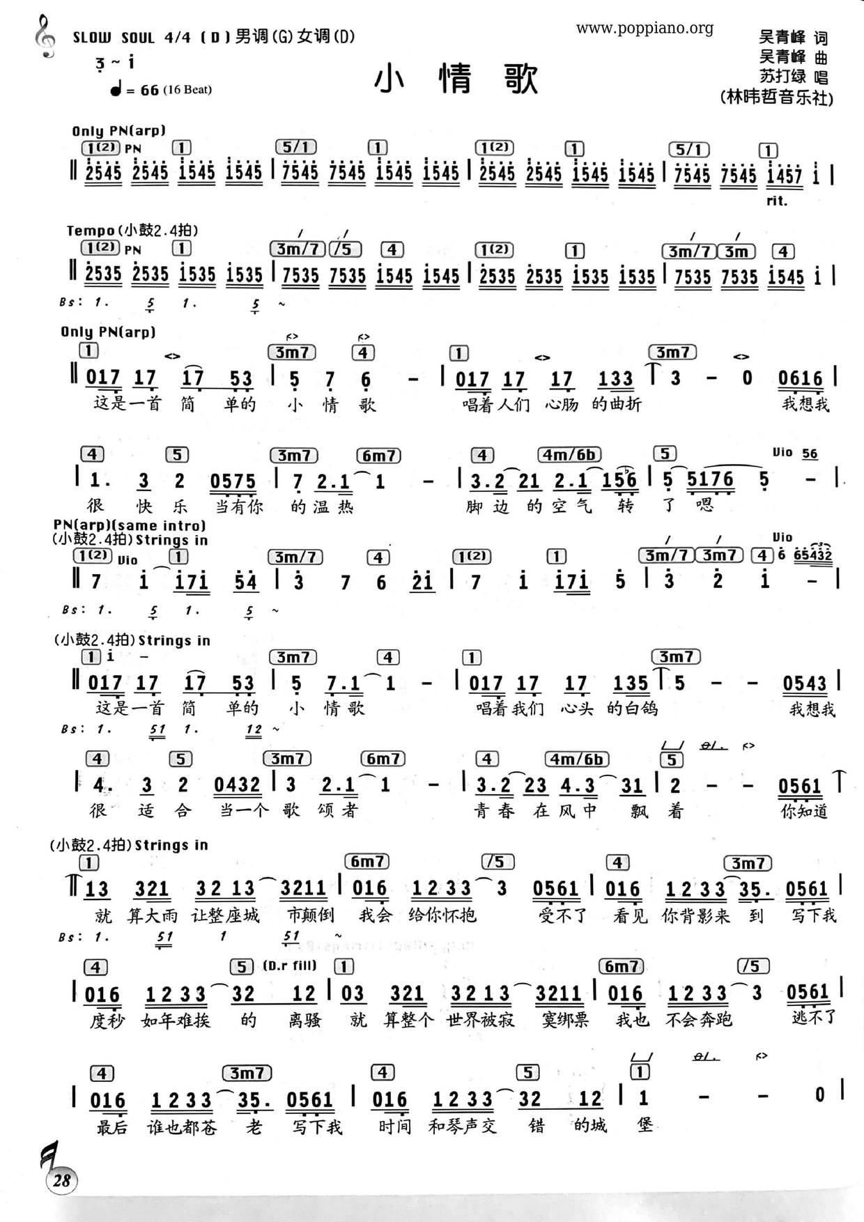 Little Love Song Score