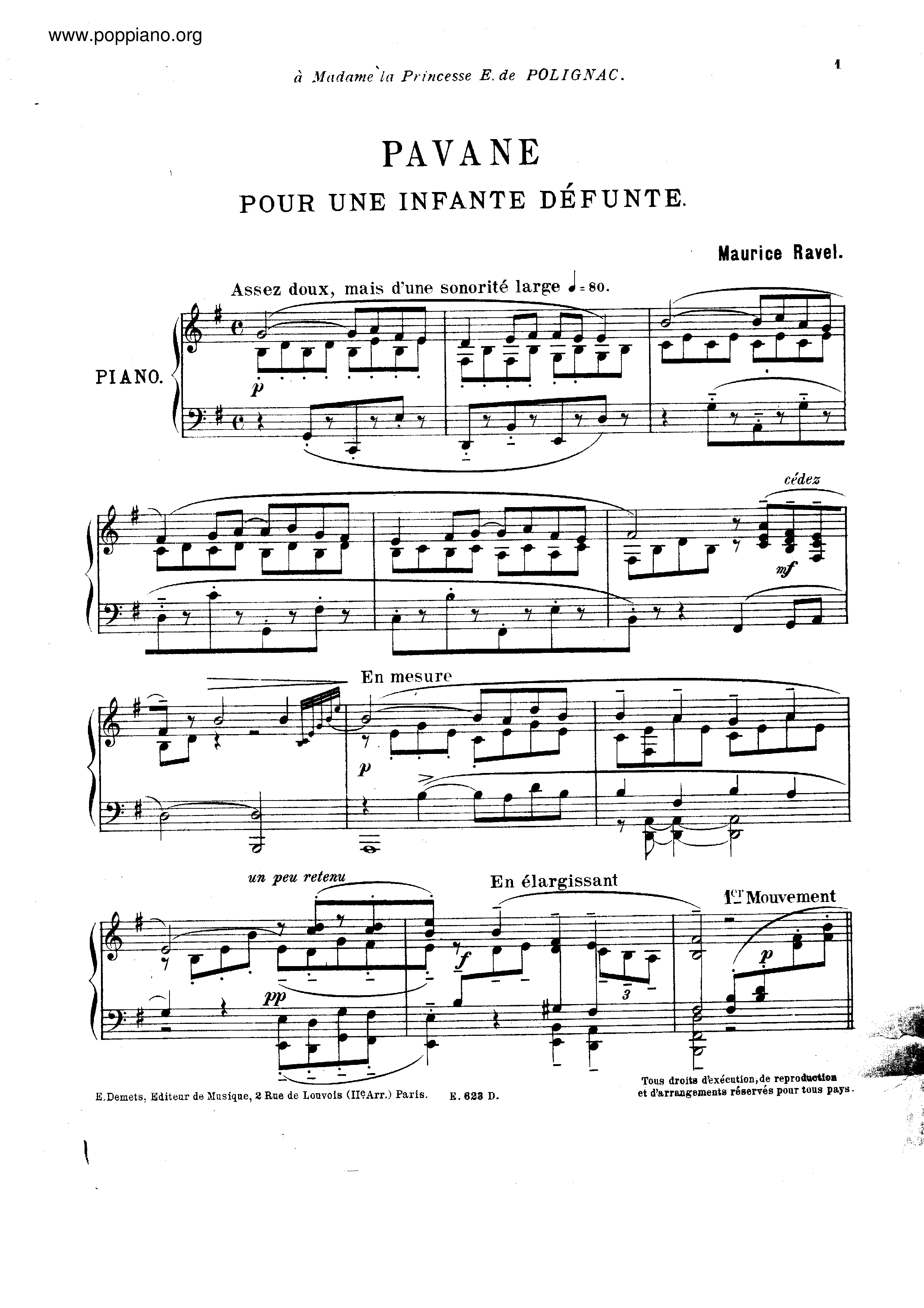 Pavane for Dead Princess Score