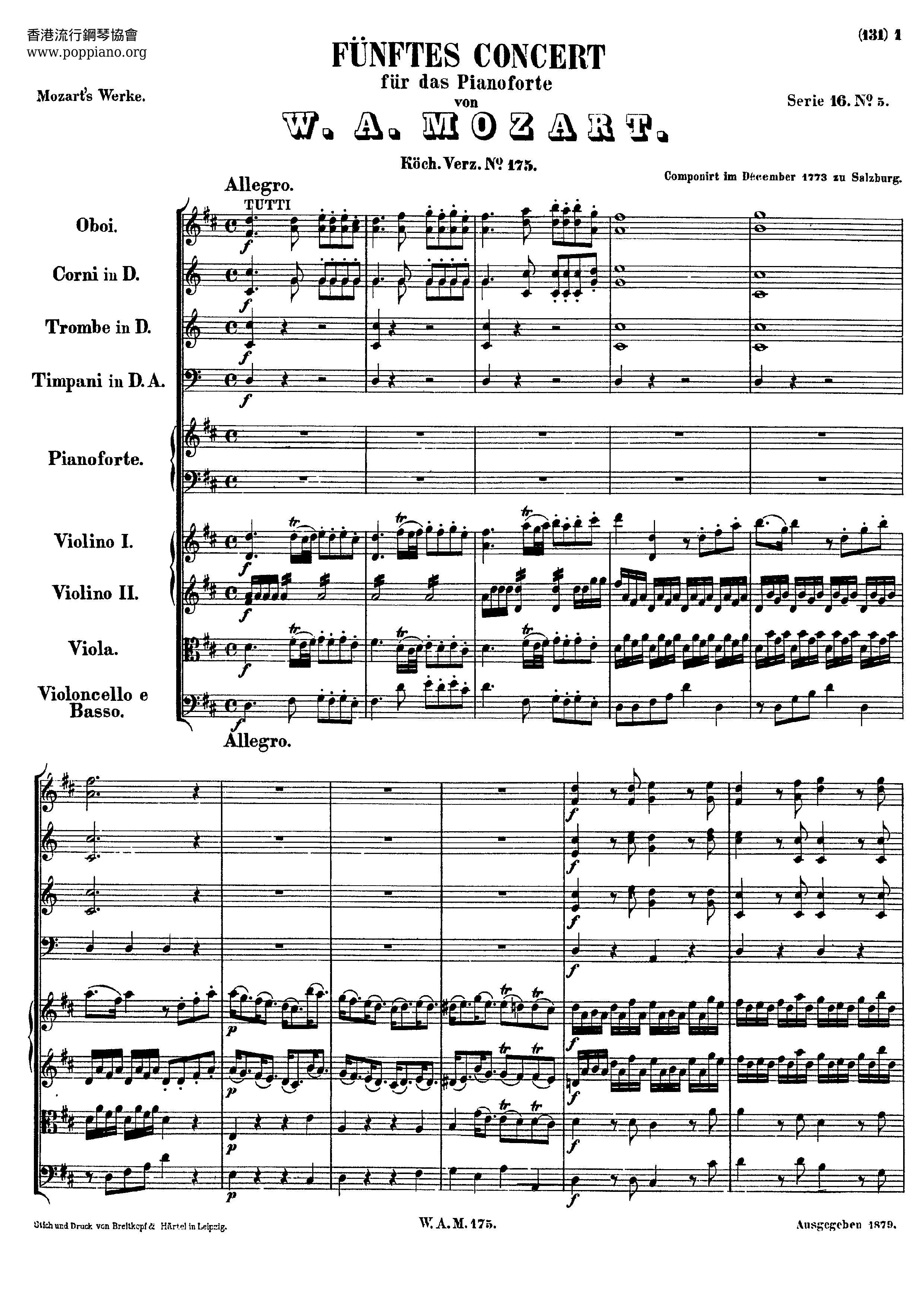 Funftes Concert Score