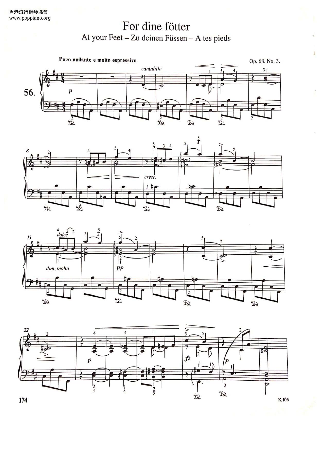 At Your Feet, Op.68 No.3ピアノ譜