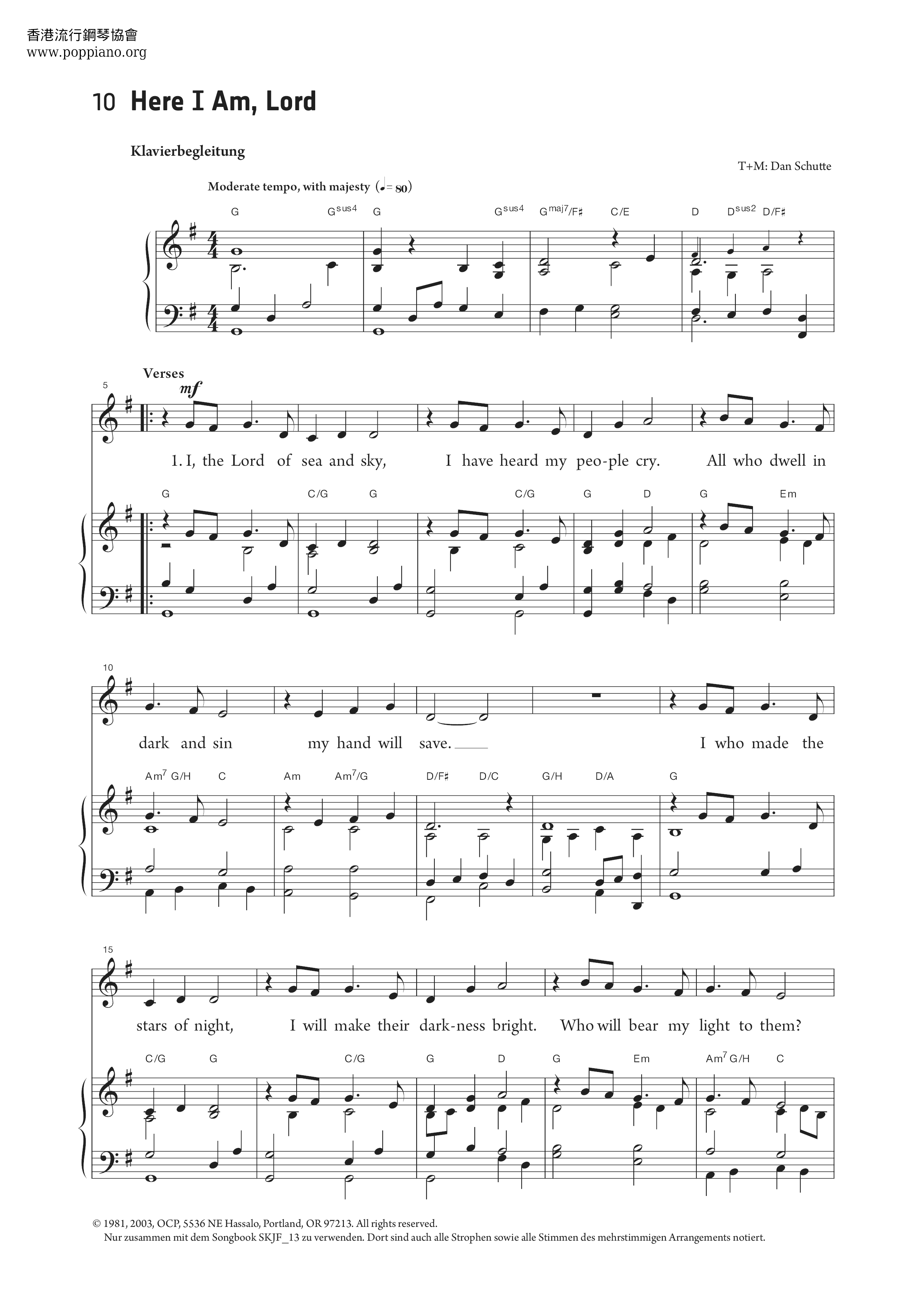 Hymn Here I Am Lord Sheet Music Pdf Free Score Download 