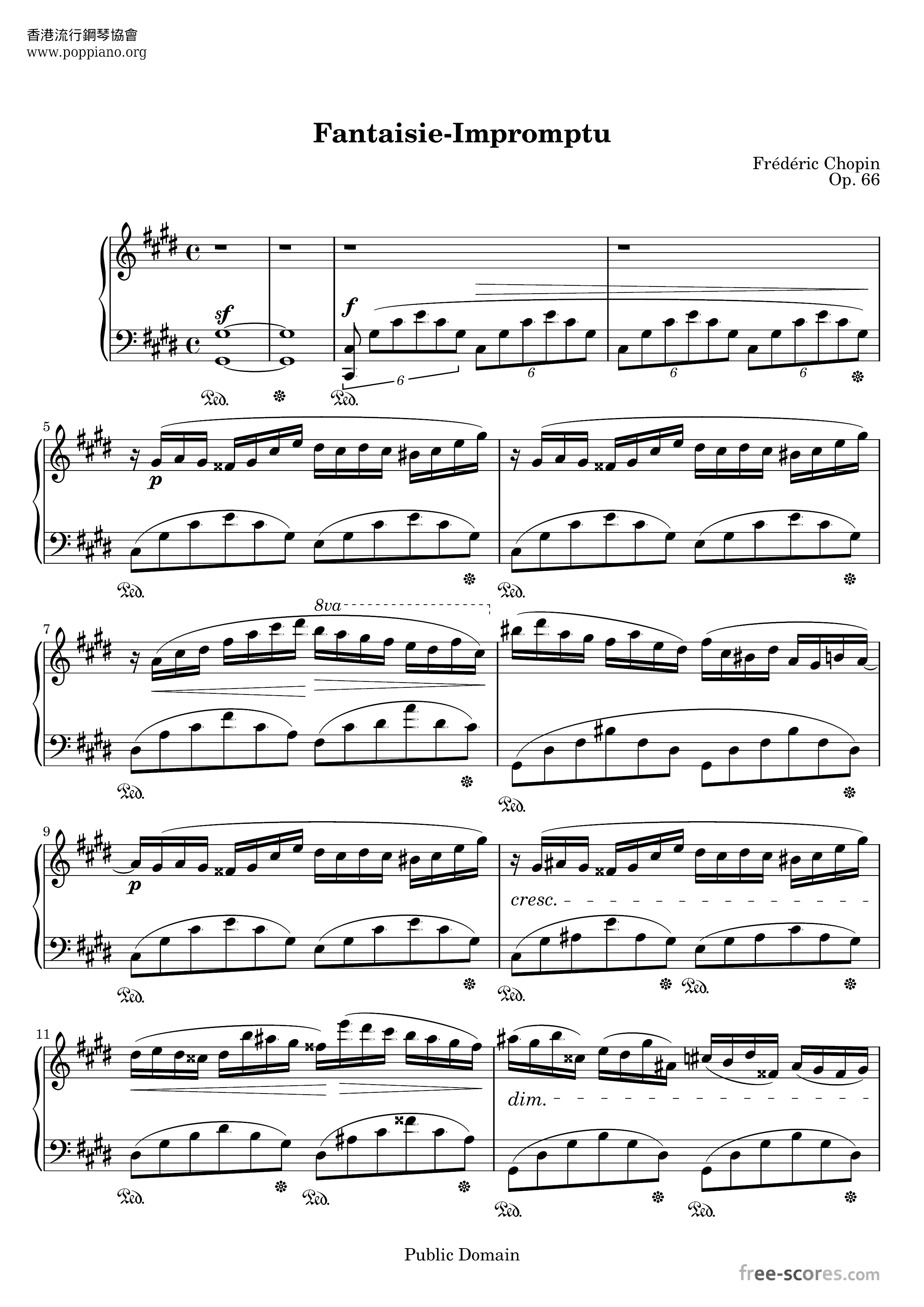 Fantaisie-Impromptu In C-Sharp Minor, Op. 66 Score