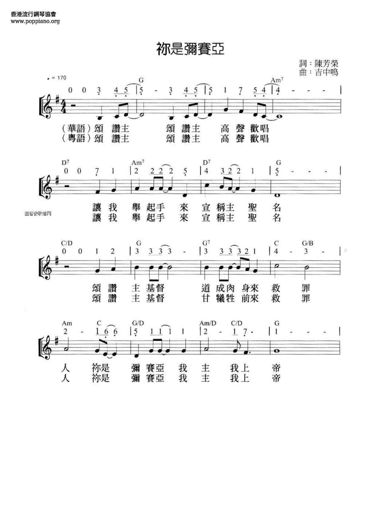 You Are The Messiah Score