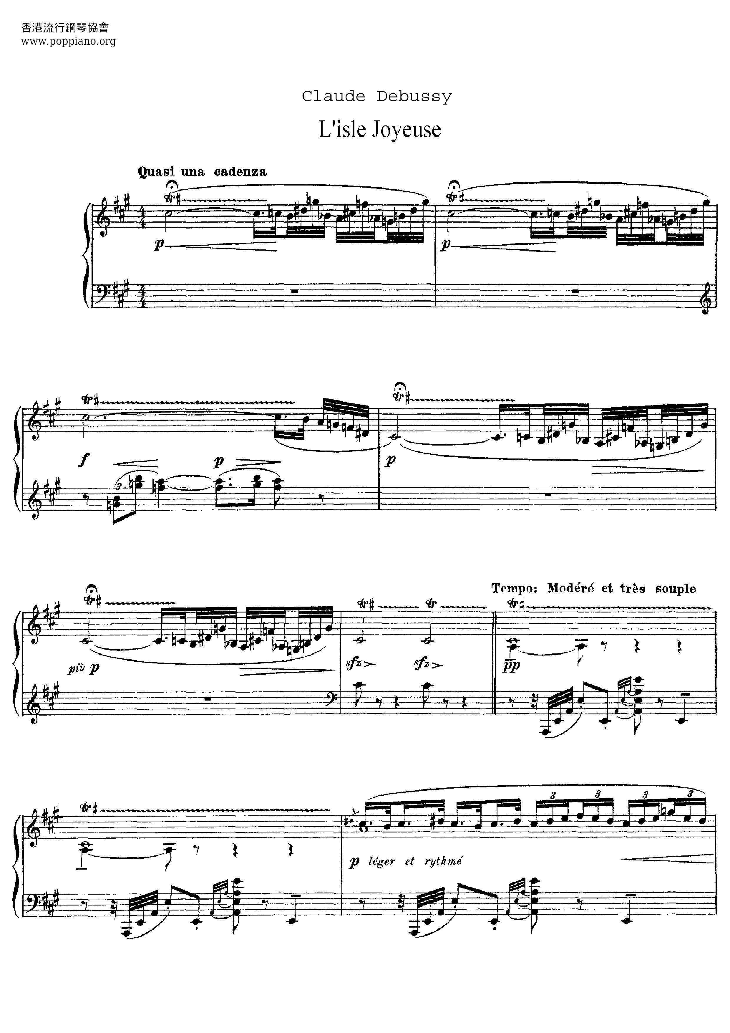 L'isle Joyeuse Score