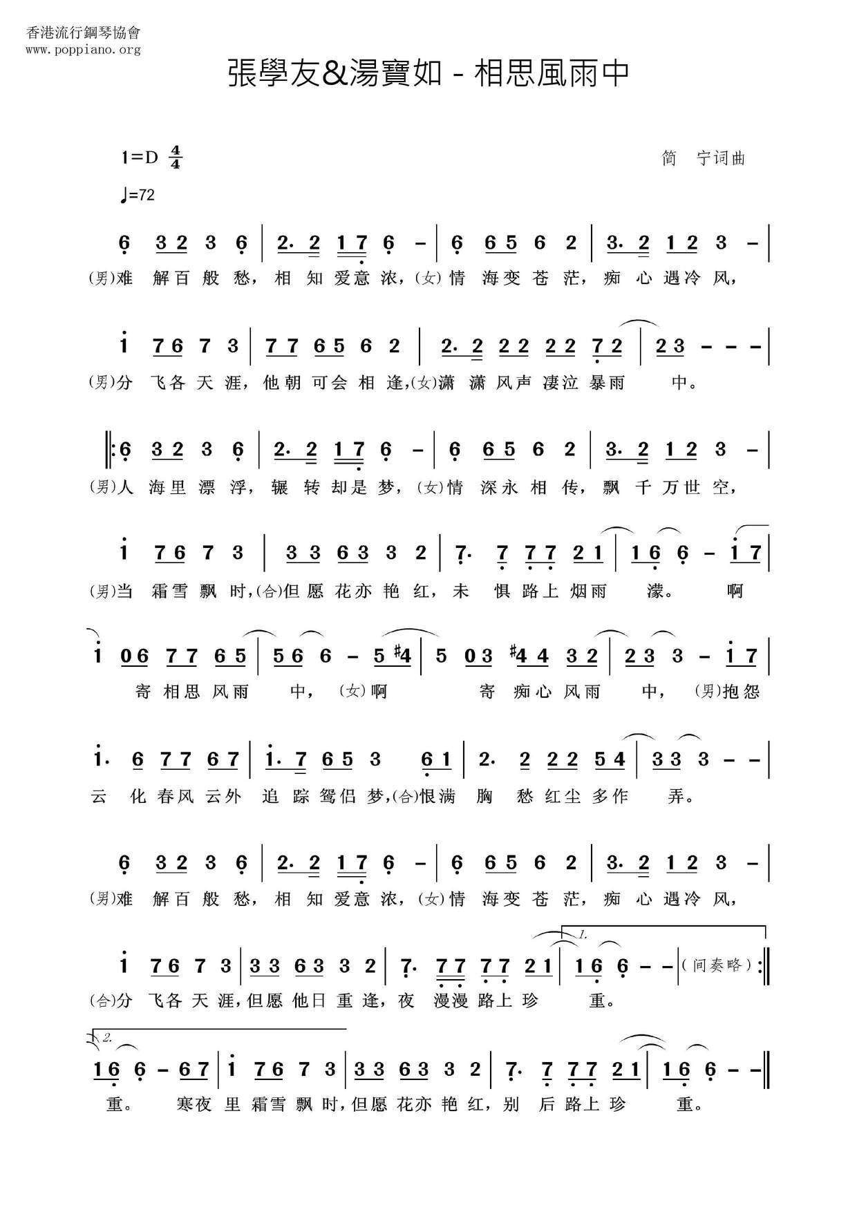 Acacia In The Wind Score