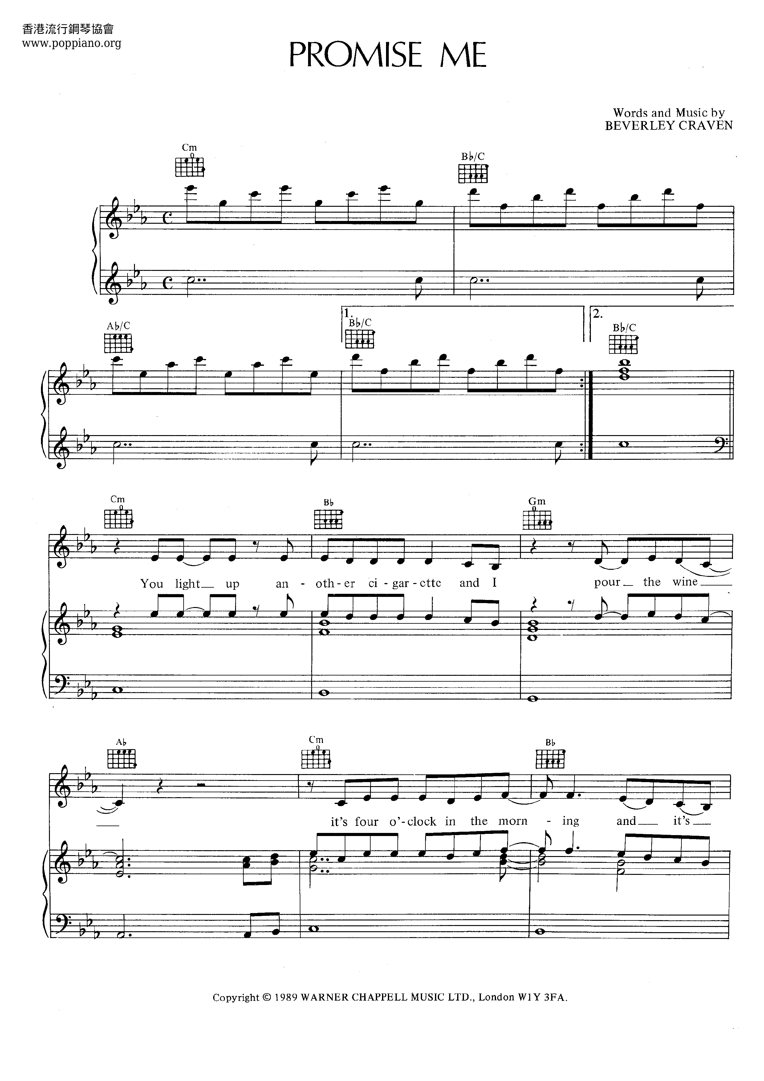 Promise Me Score