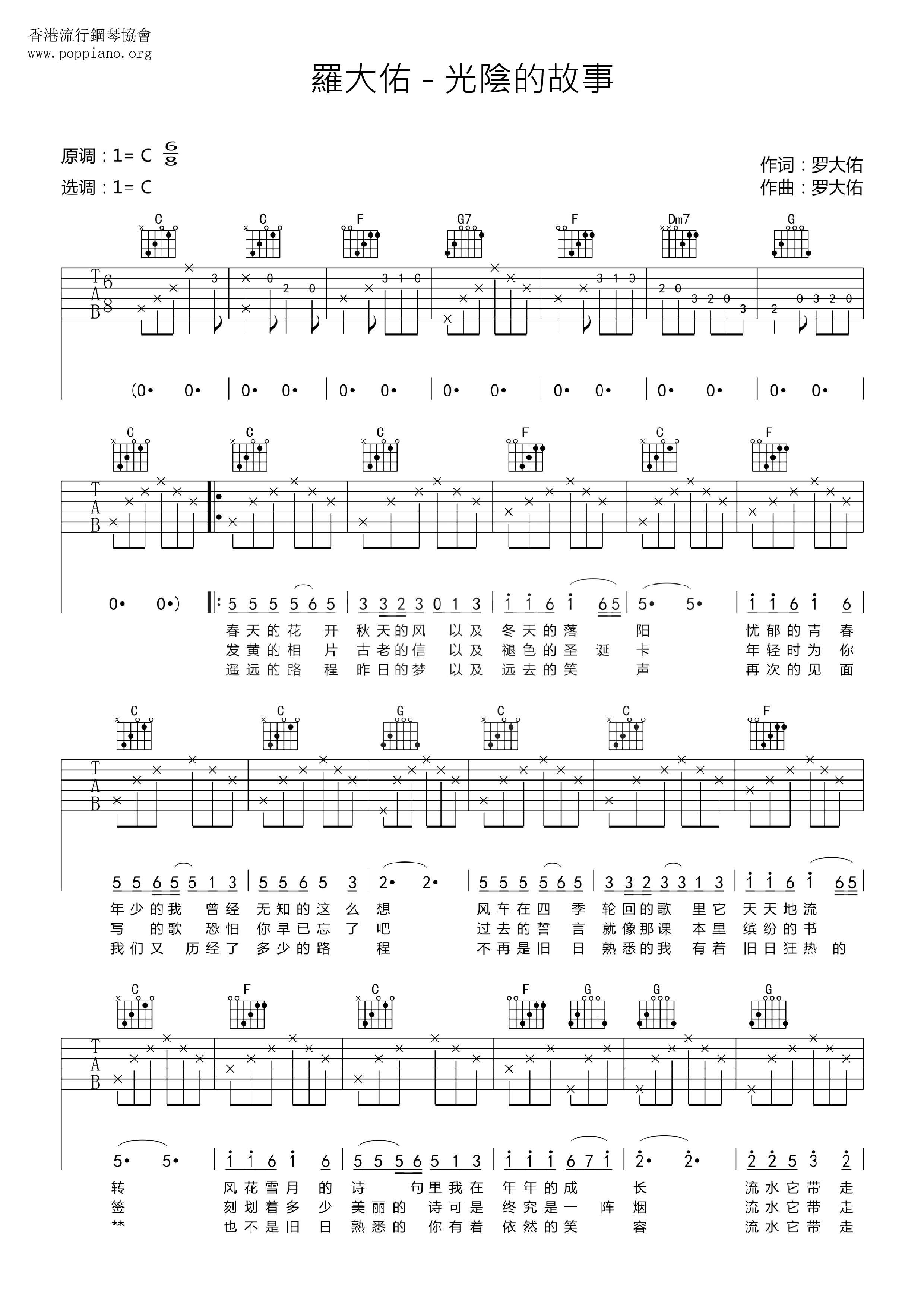 Story Of Time Score