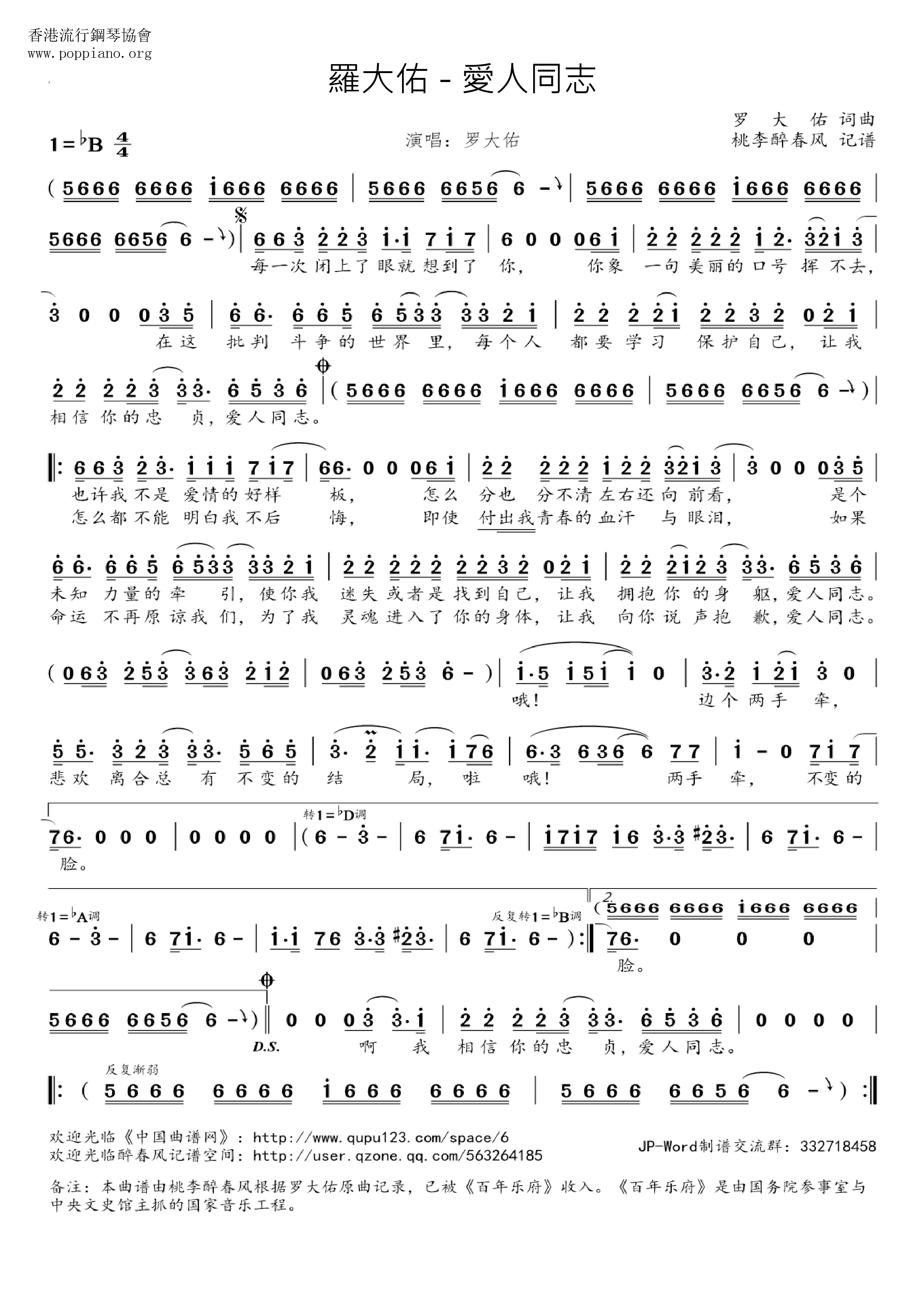 Comrade Lover Score