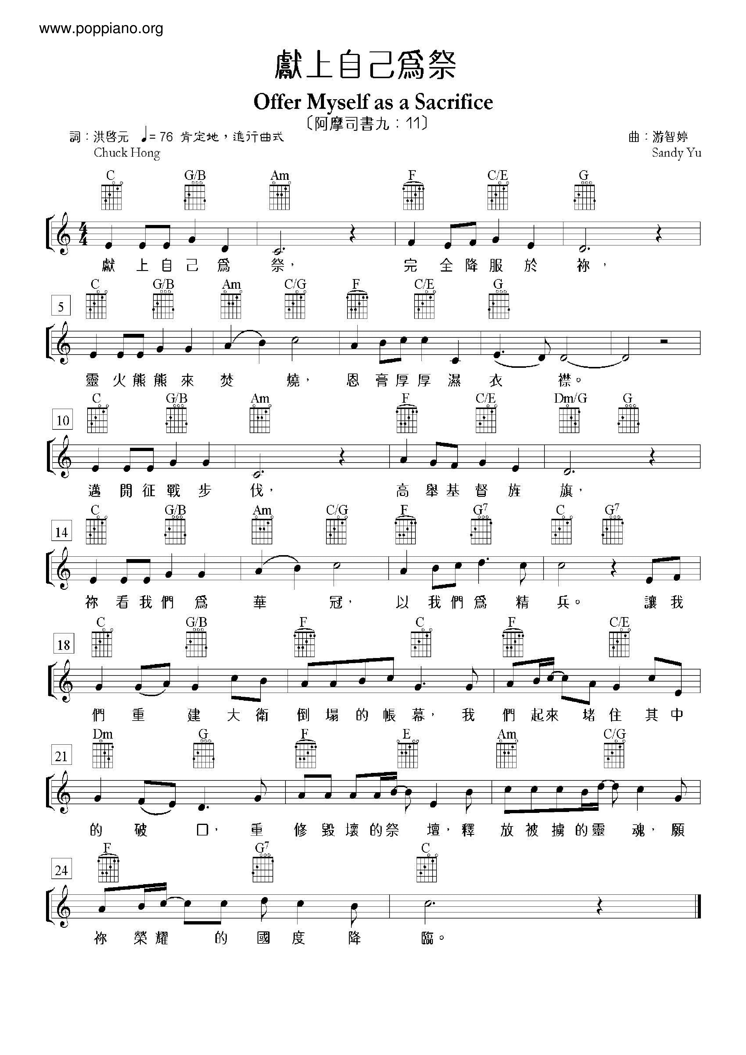 Offering Yourself As A Offering Score