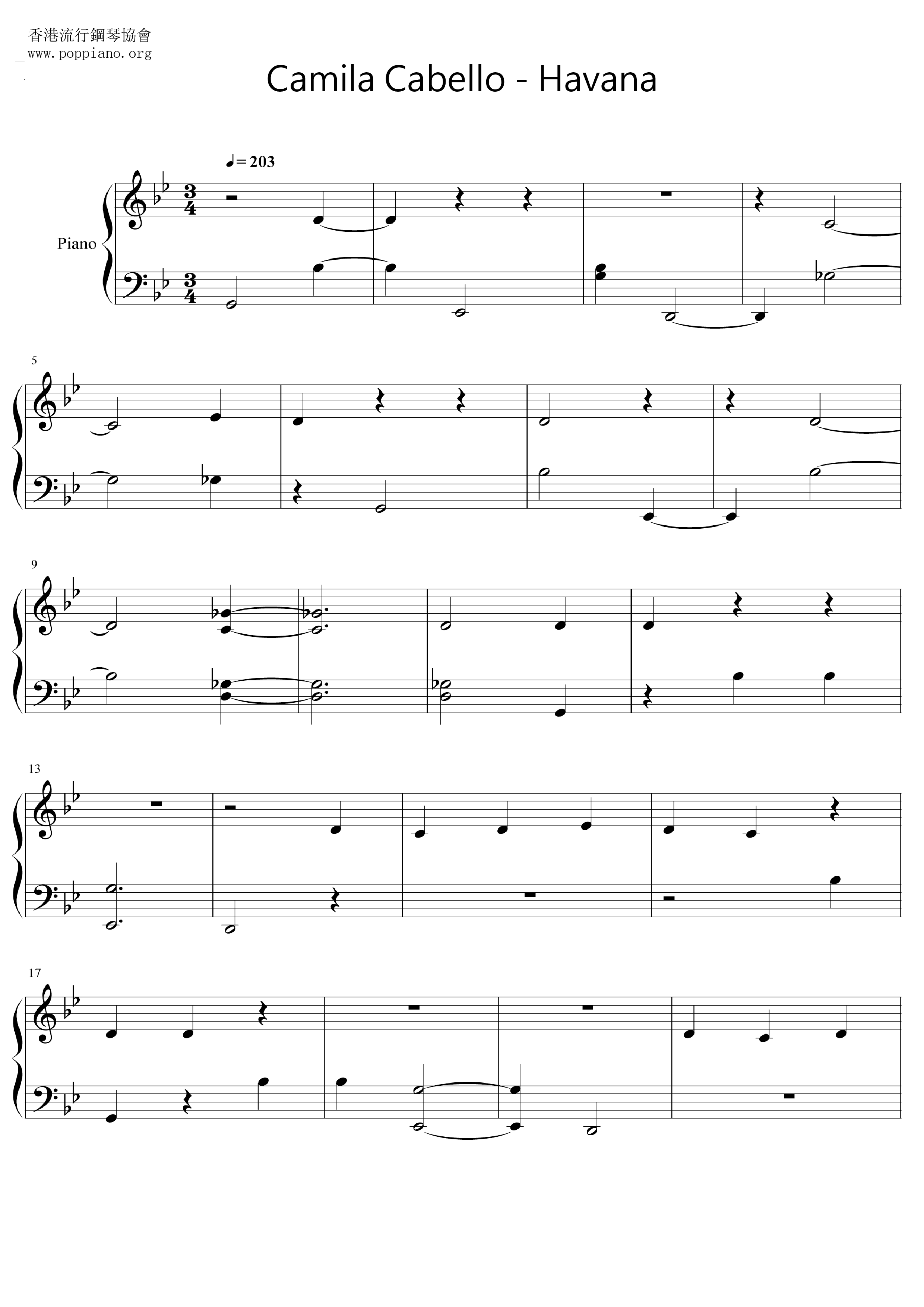 Havana琴谱