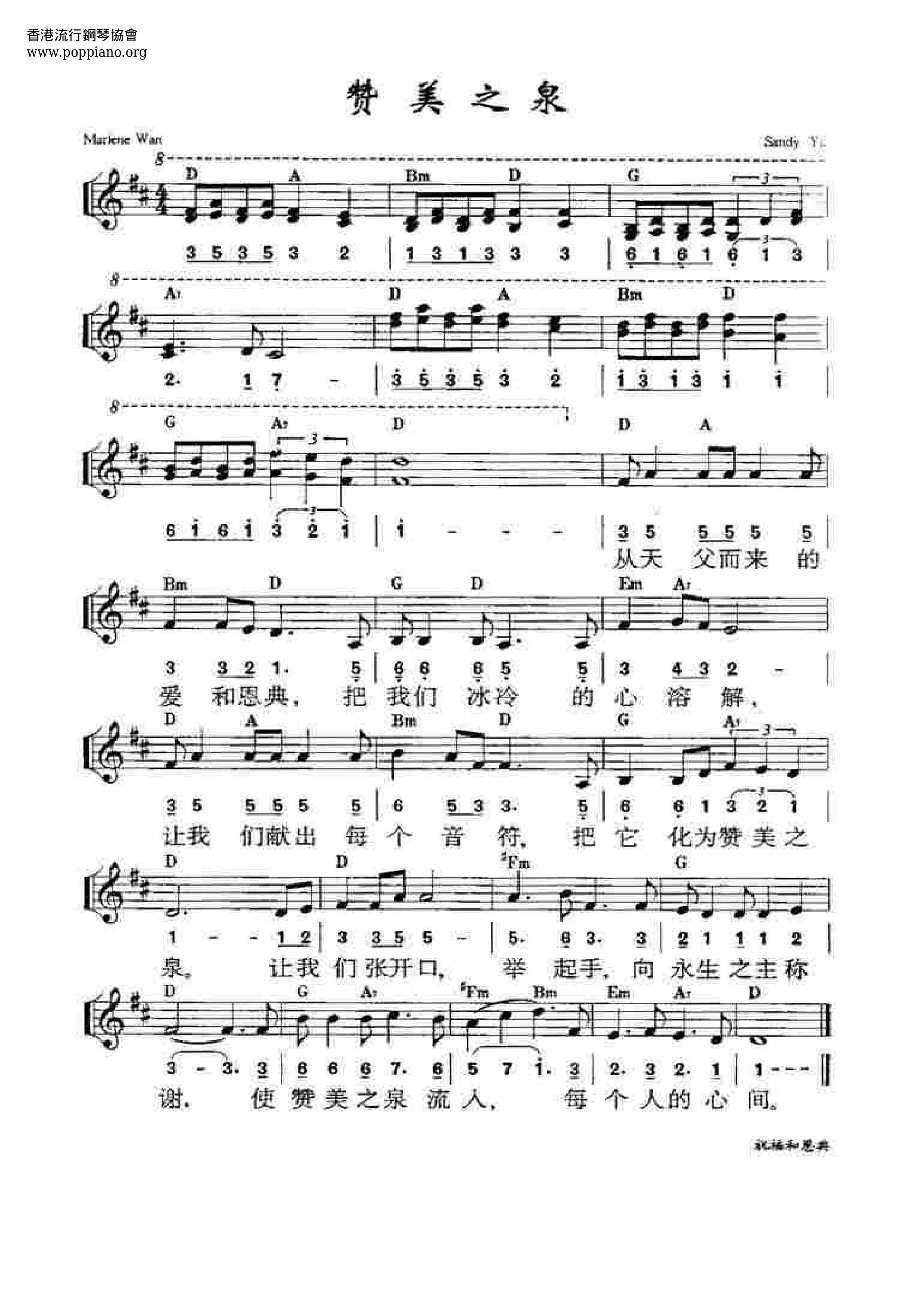 Stream Of Praise Score