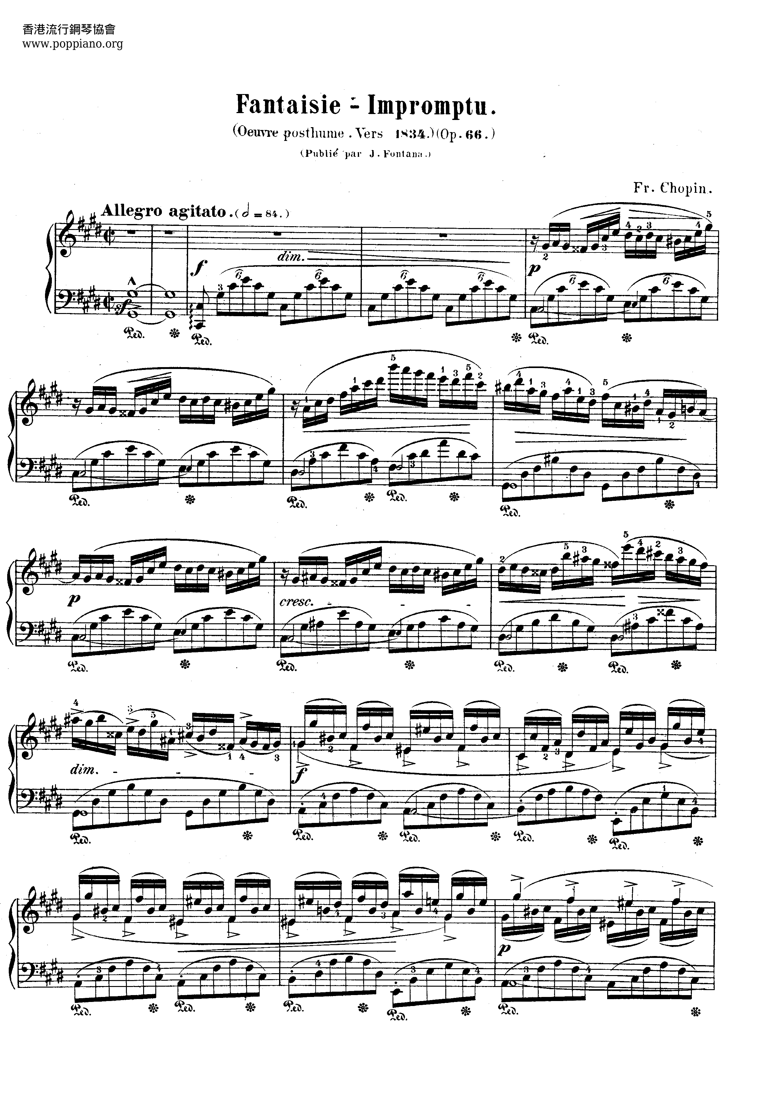 Fantaisie-Impromptu In C-Sharp Minor, Op. 66 Score