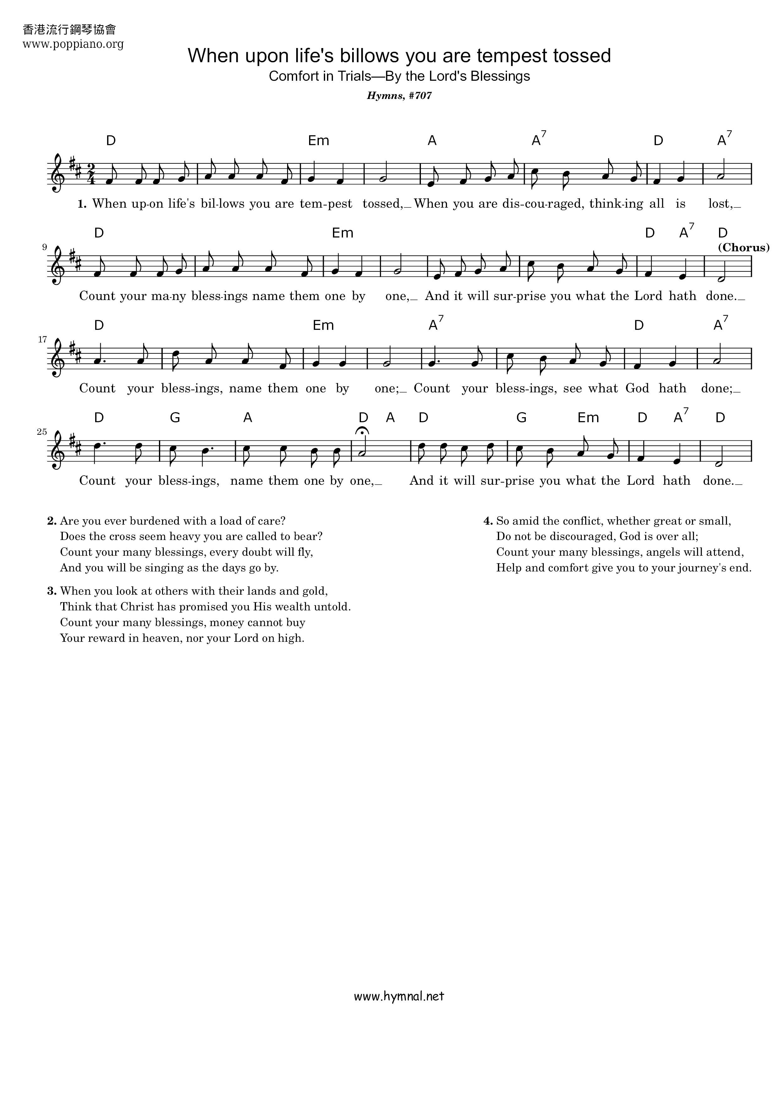 Count Your Blessings Score