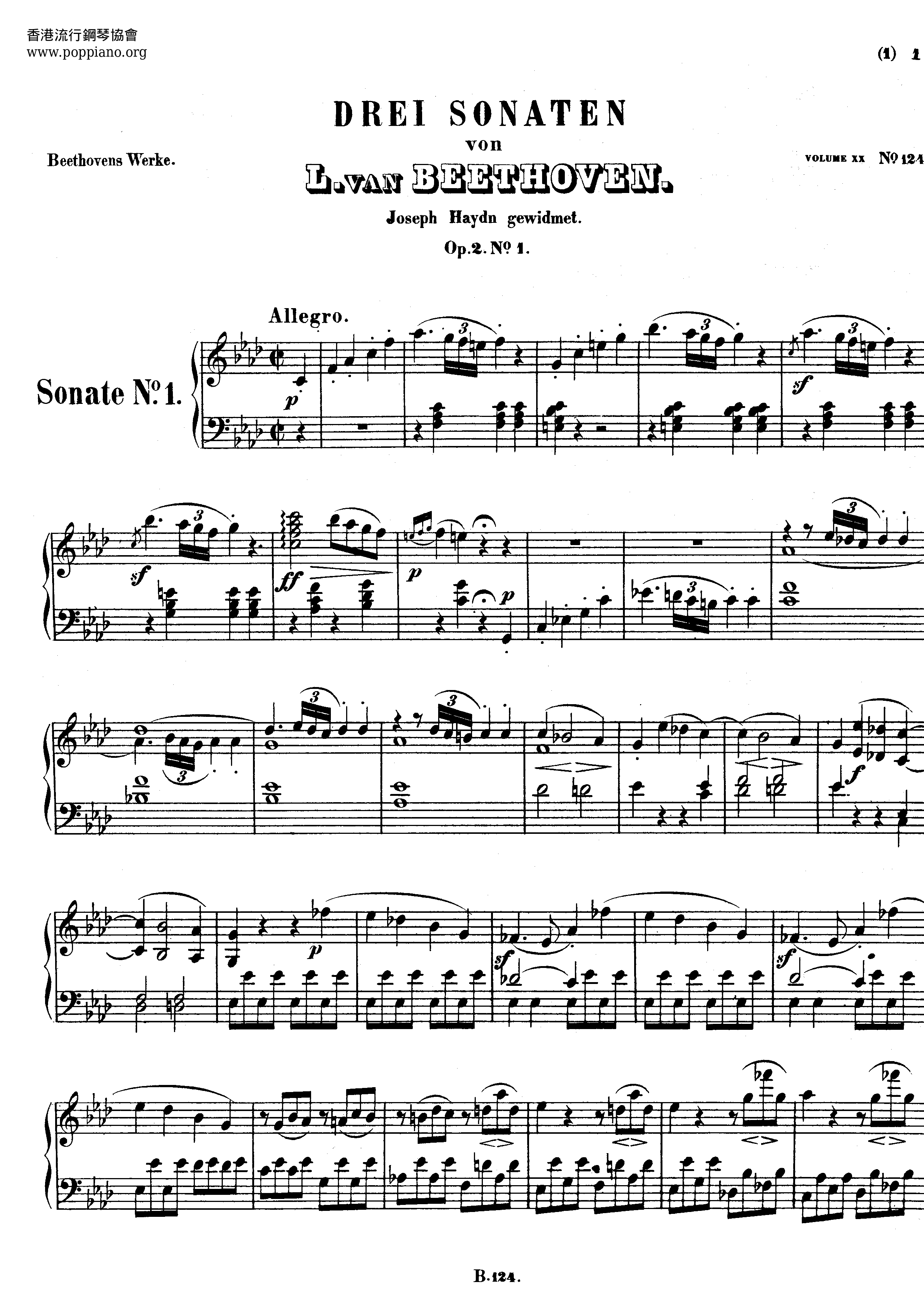Piano Sonata Op. 2 Score