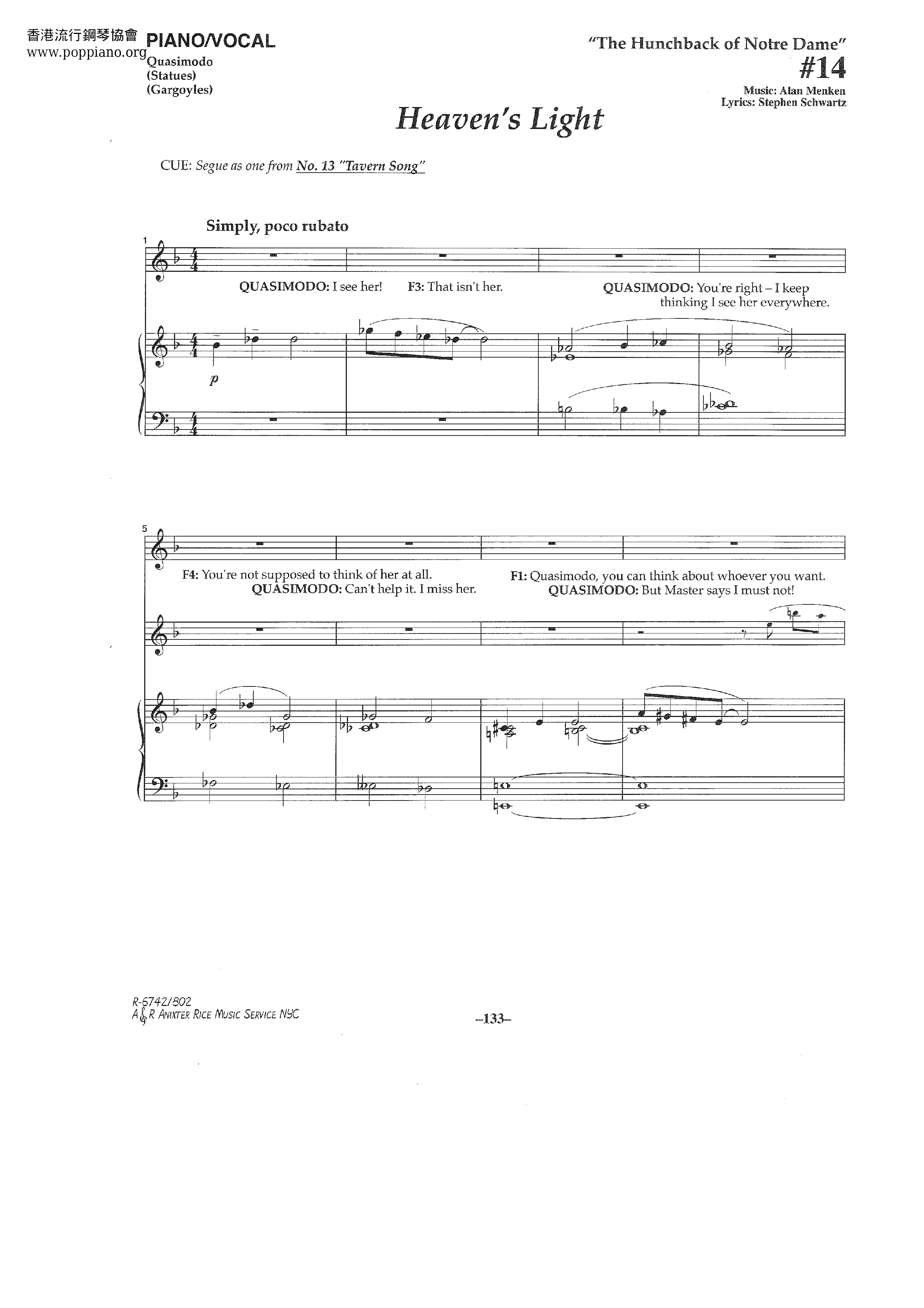 Heaven's Light Score