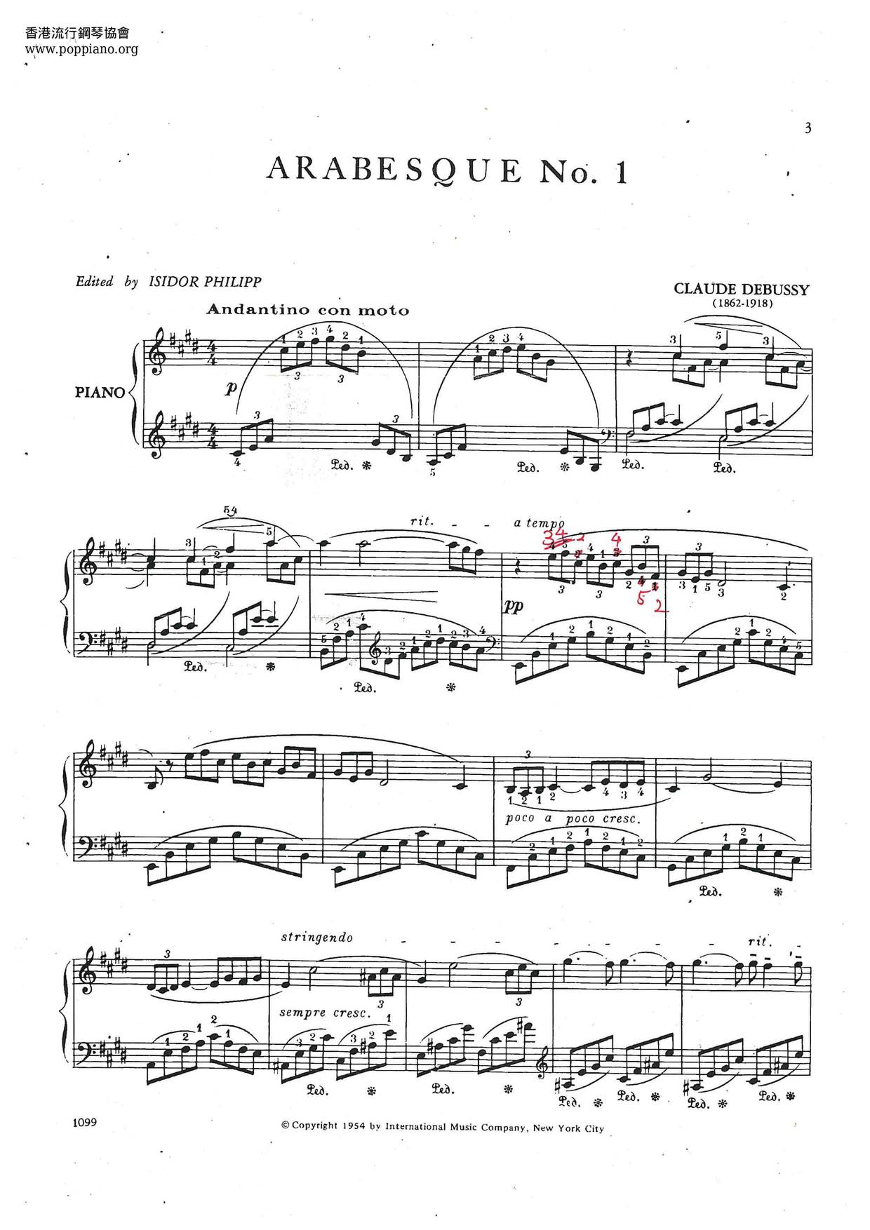 Arabesque No.1 Score