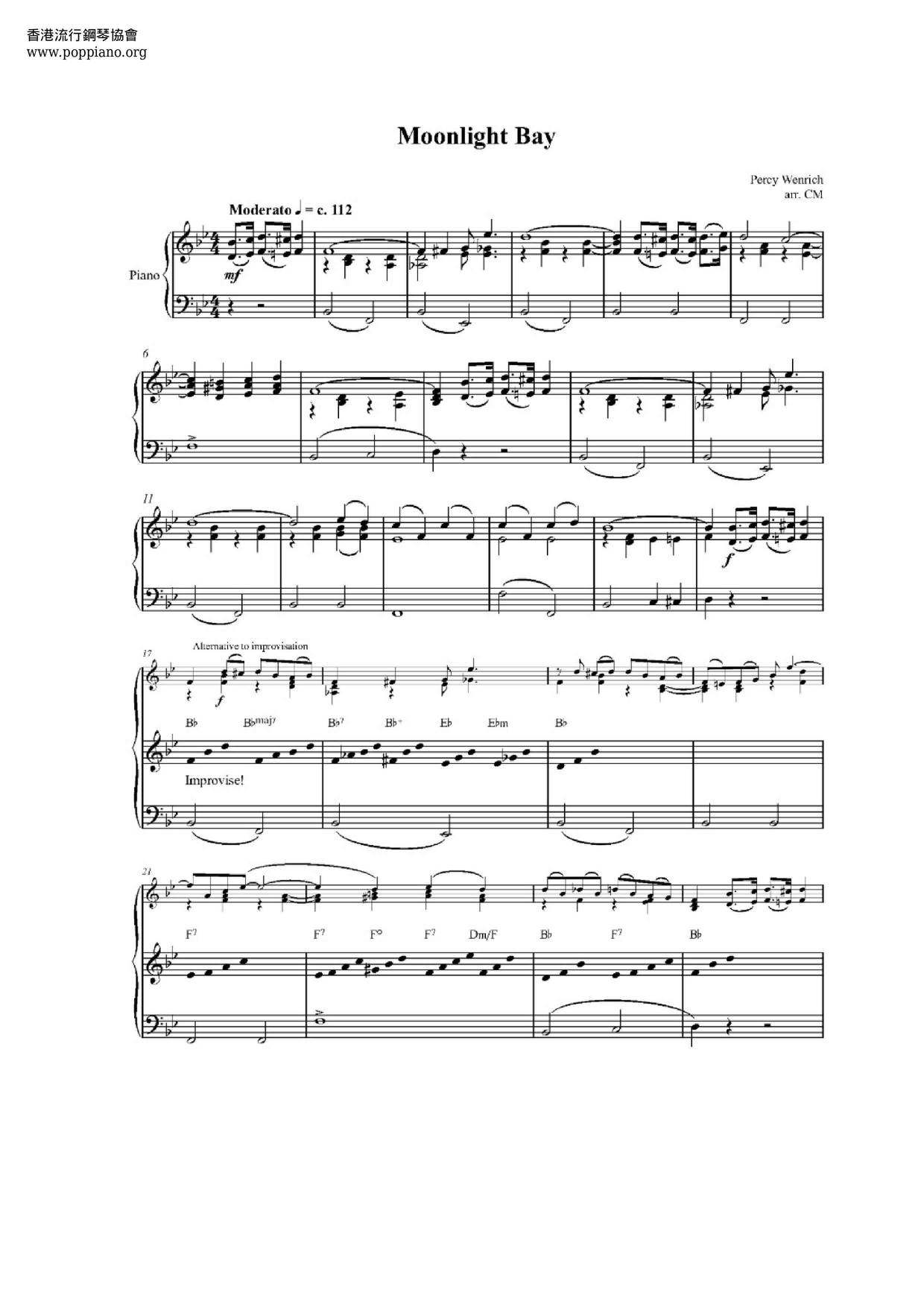 Moonlight Bay Score