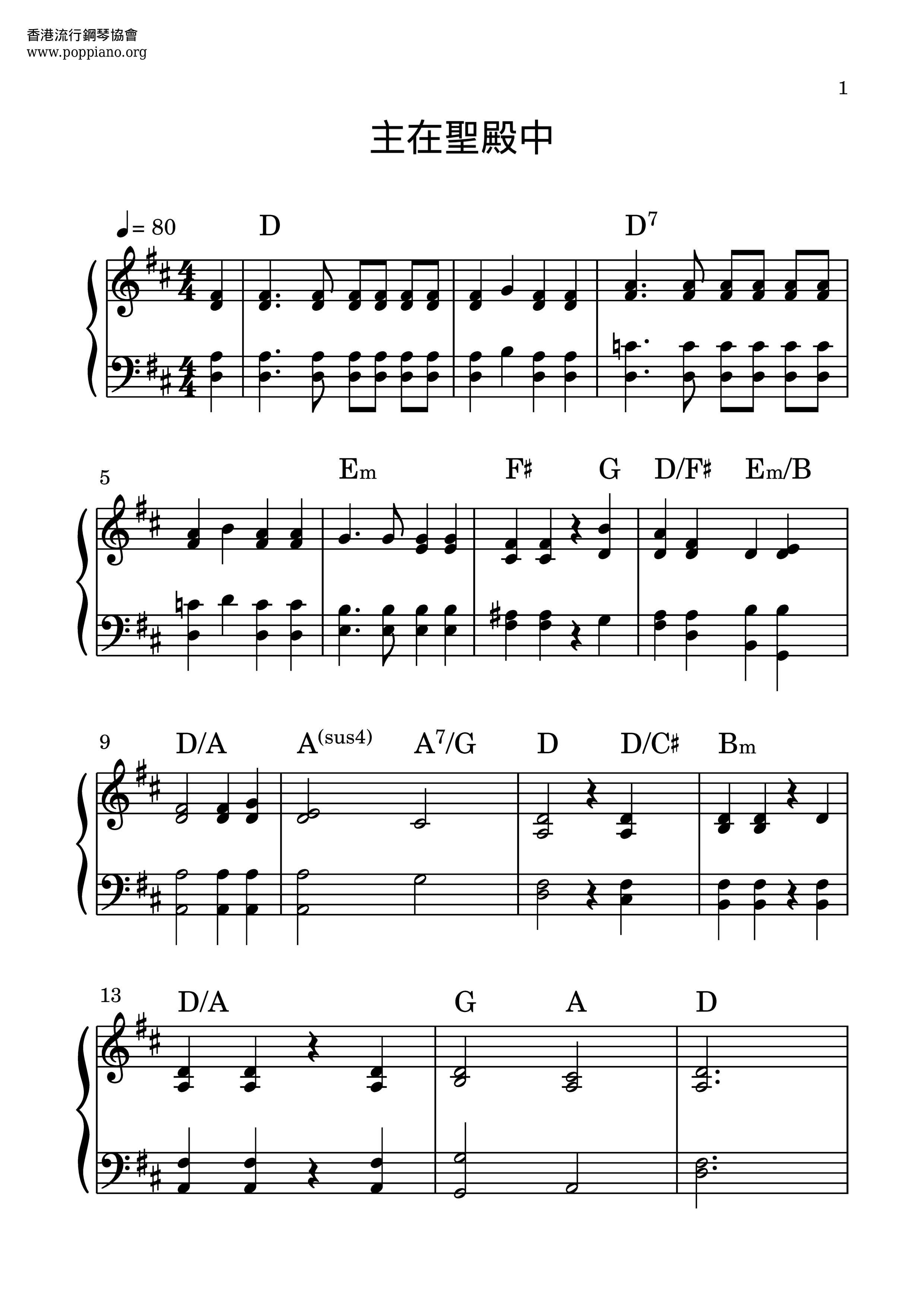 Lord In The Temple Score