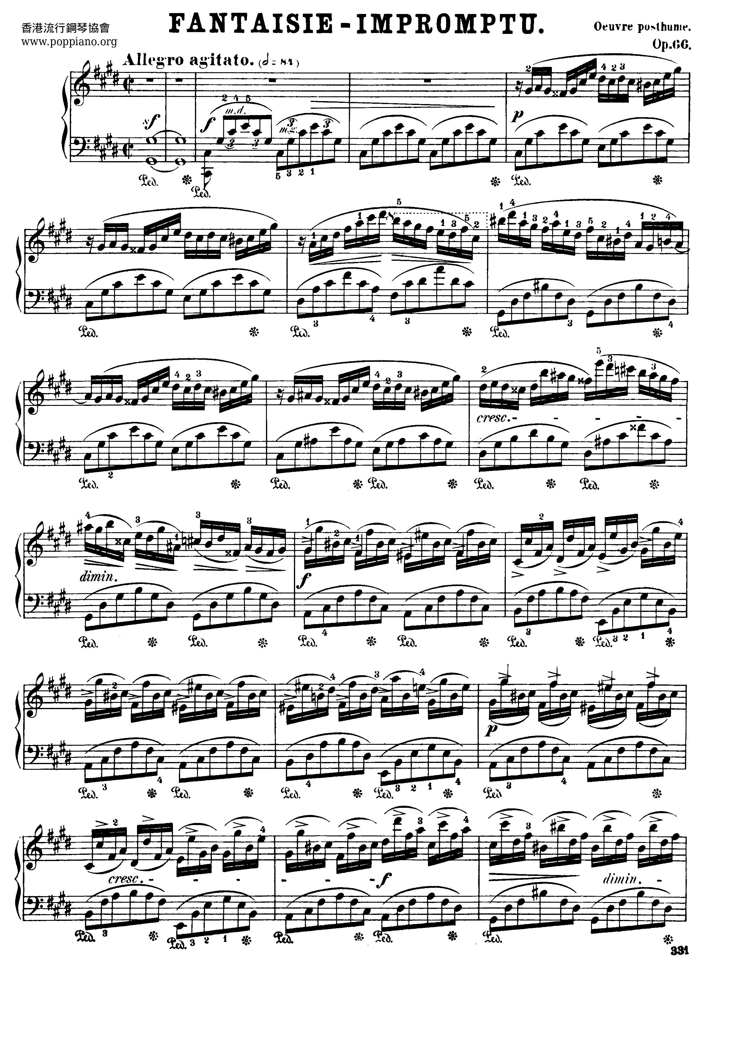 Fantaisie-Impromptu In C-Sharp Minor, Op. 66 Score