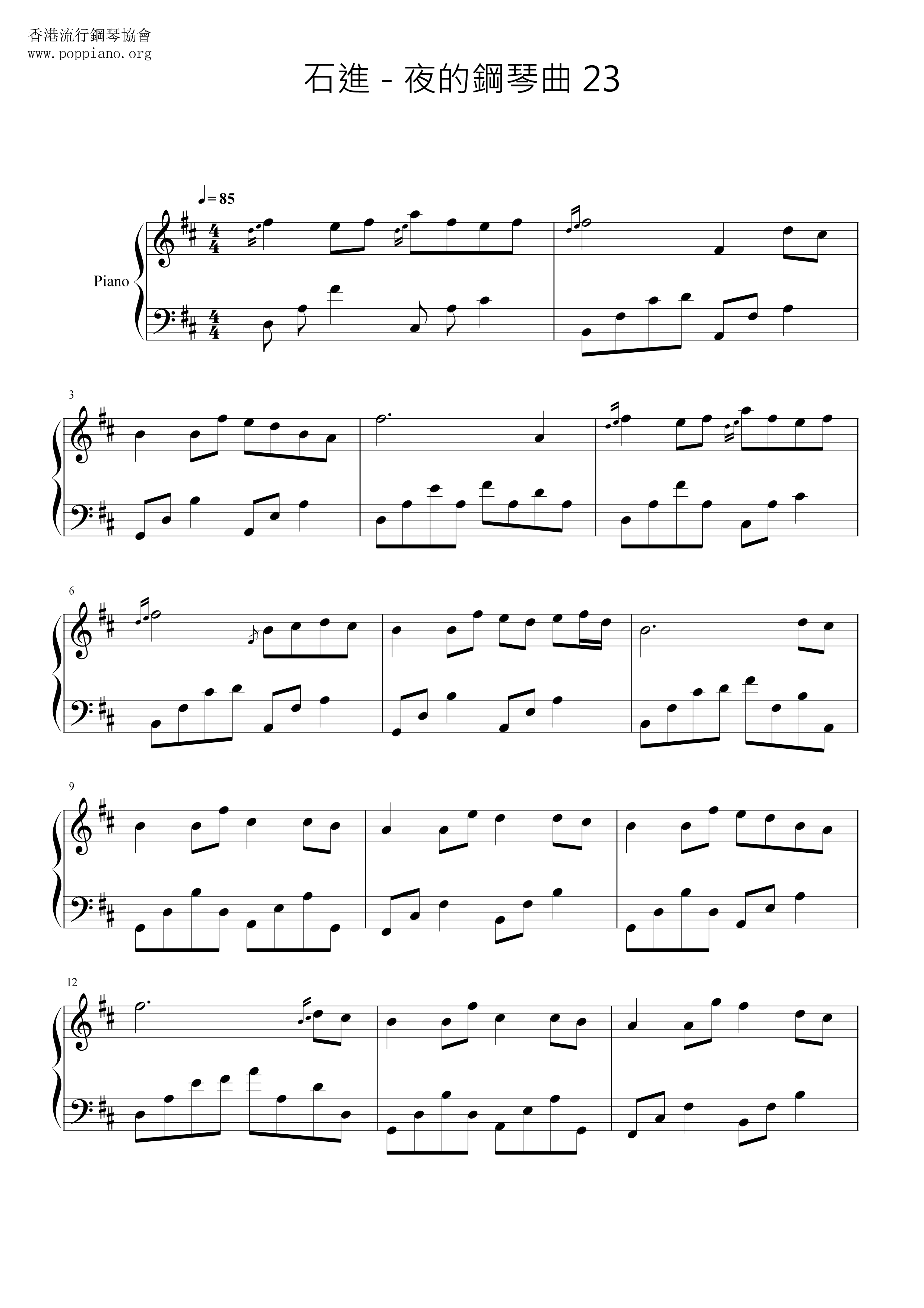 Melody Of The Night 23 Score