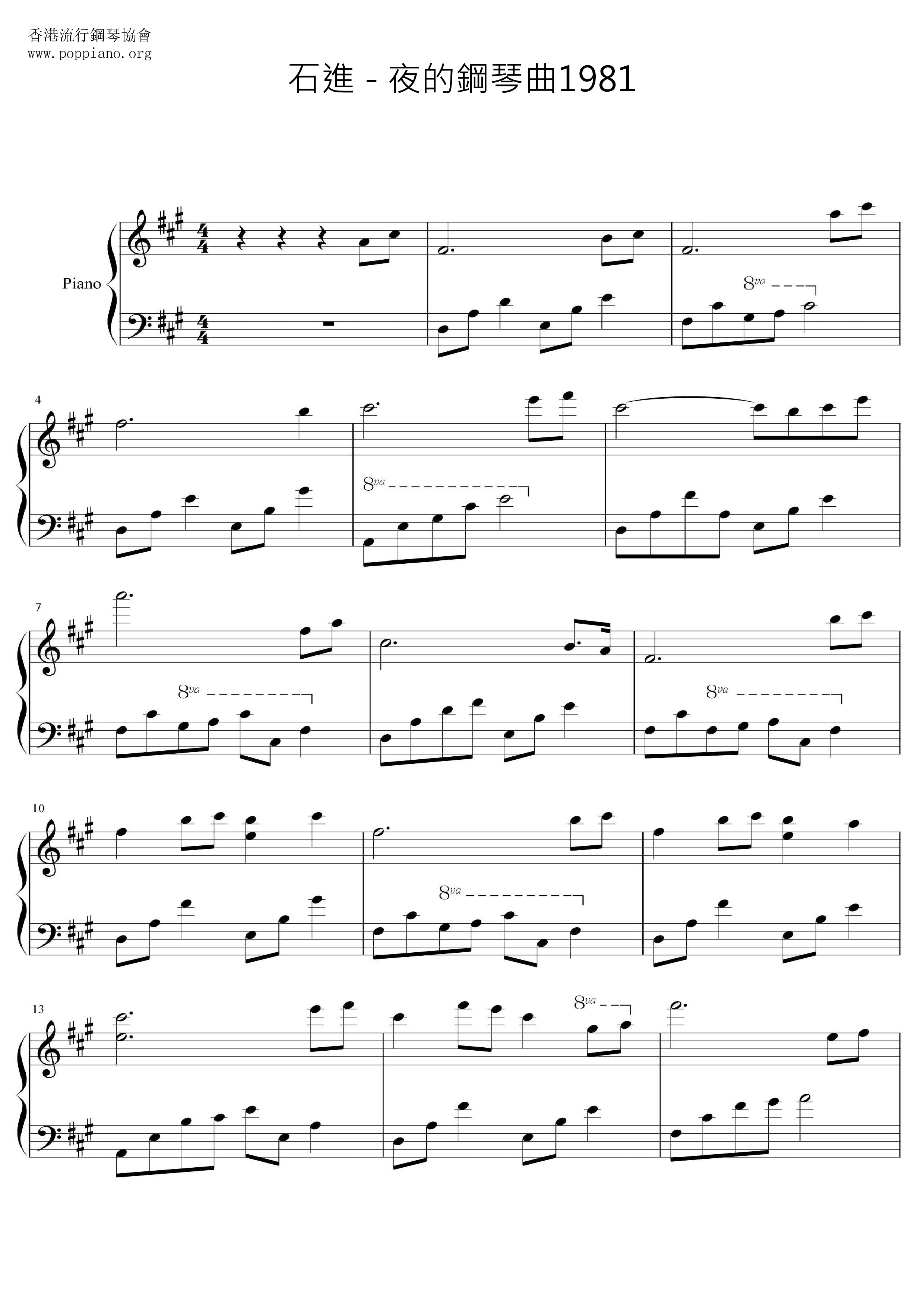 Melody Of The Night1981 Score