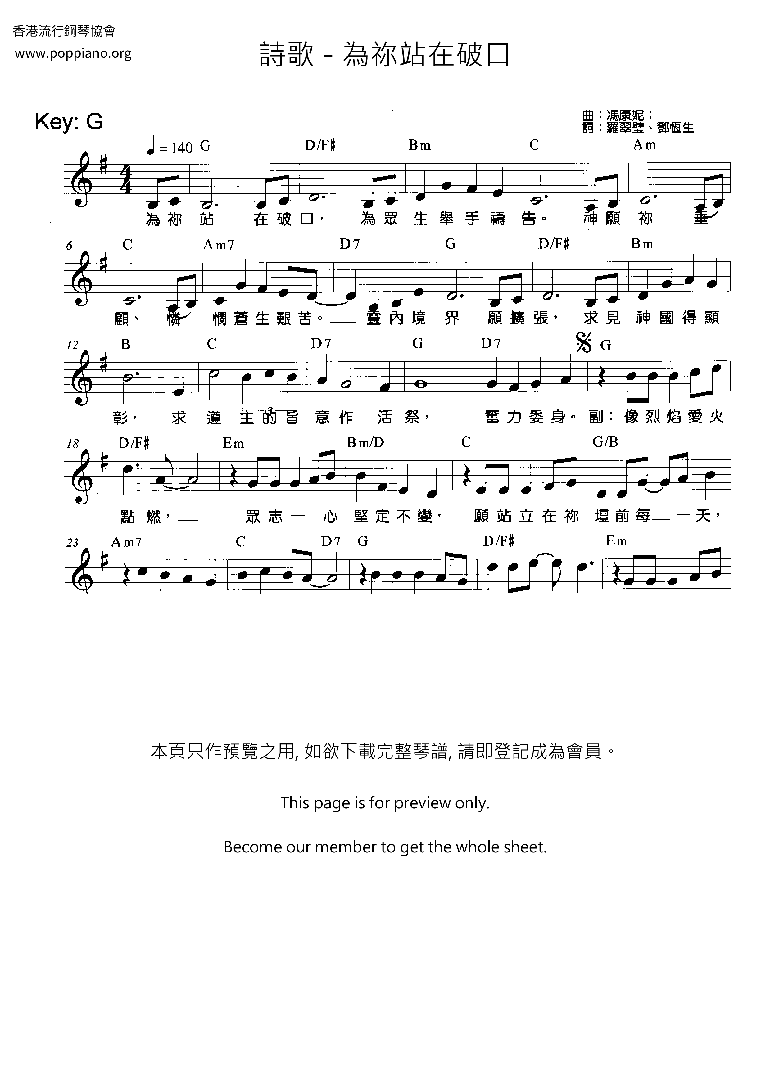Stand For You Score