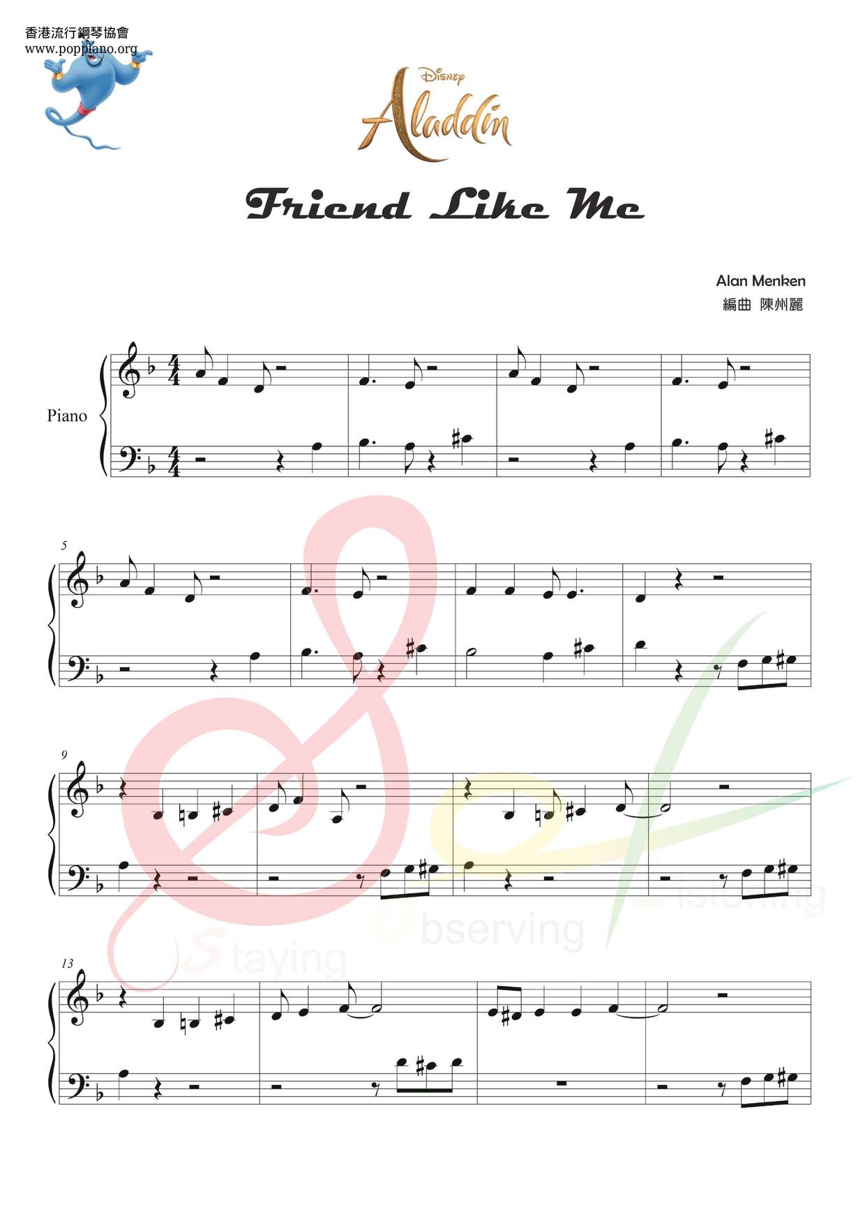 Aladdin - Friend Like Me Score