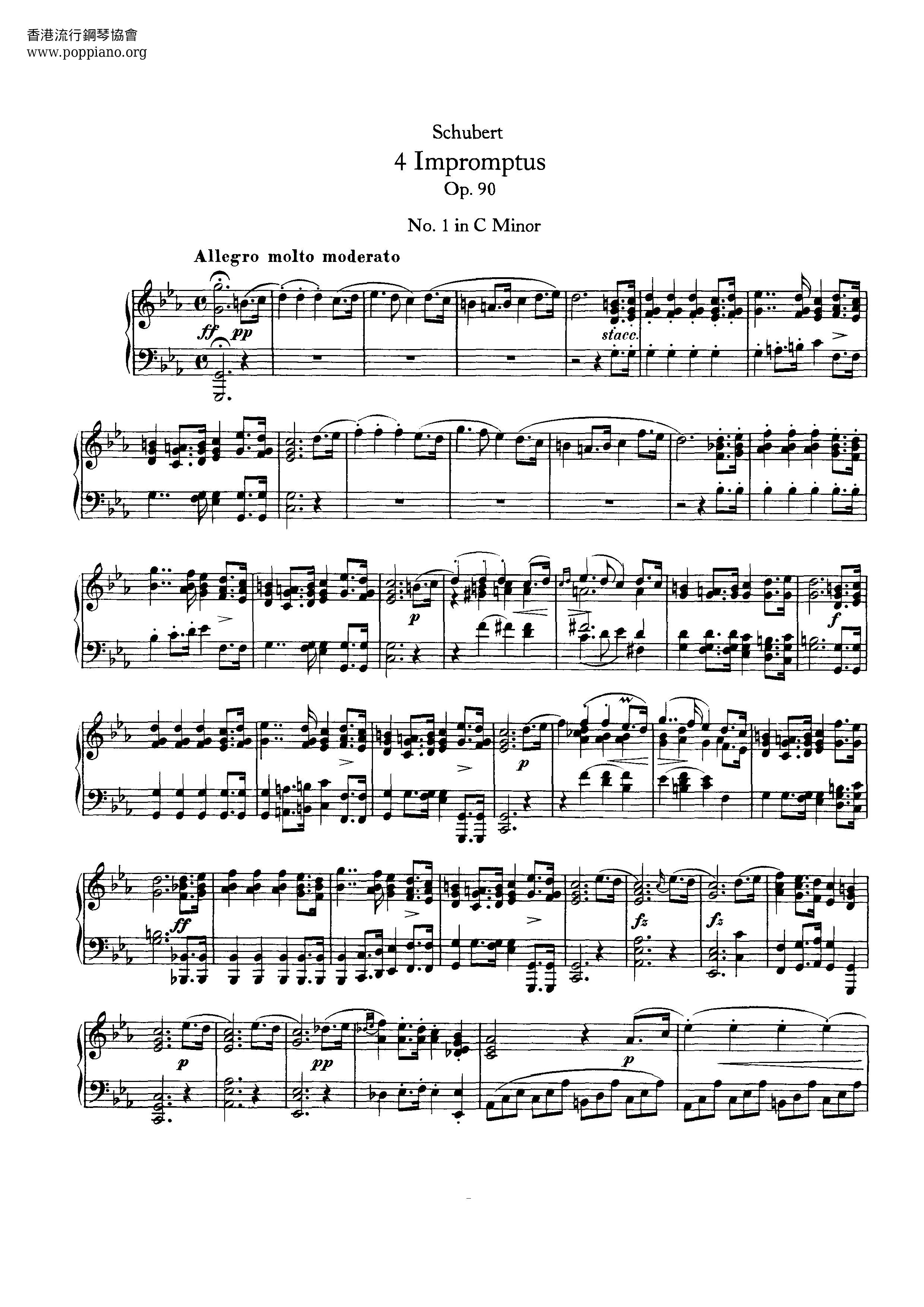 4 Impromptus, Op.90琴譜