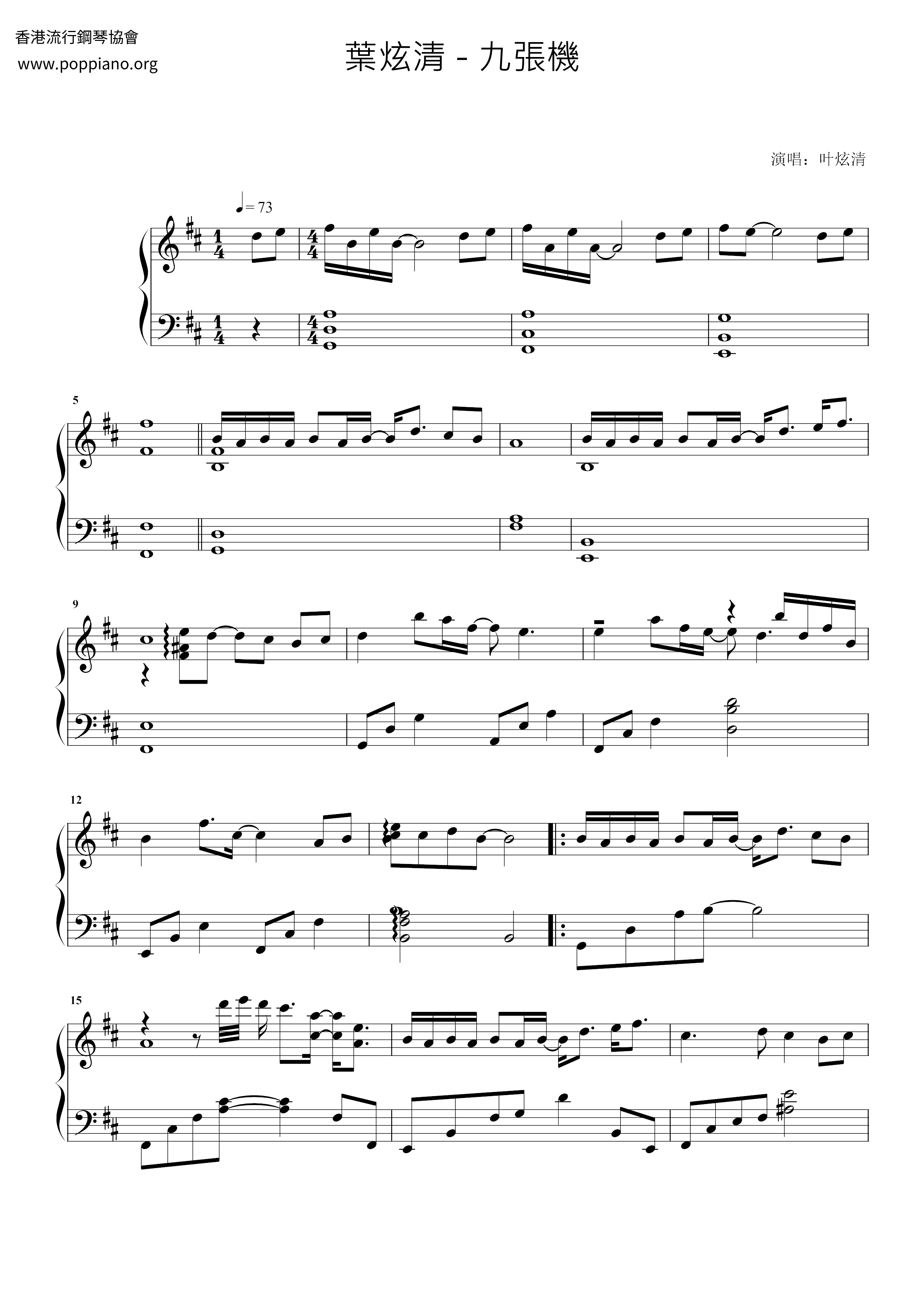 Nine Zhangji Score