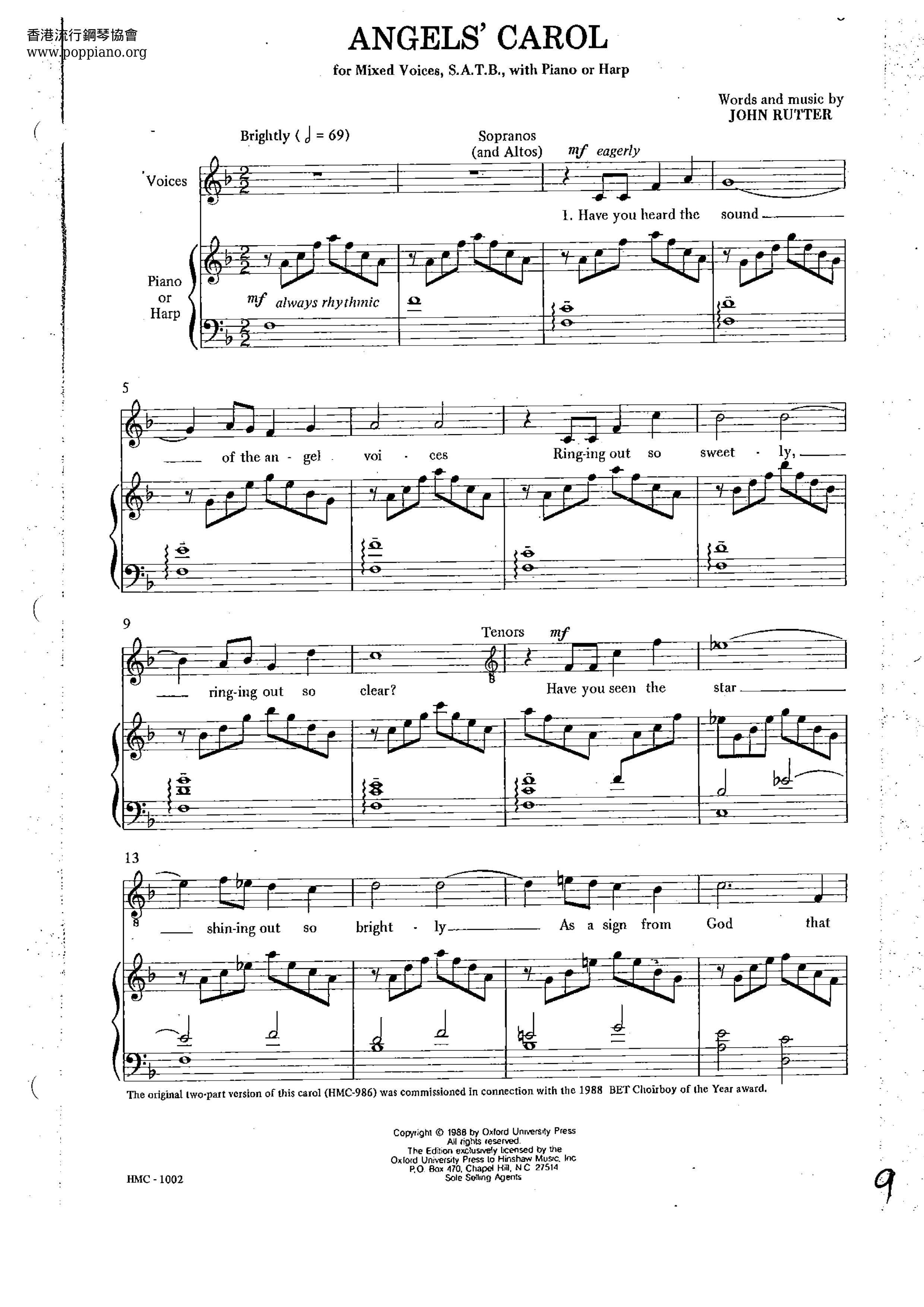 Angels' Carol Score